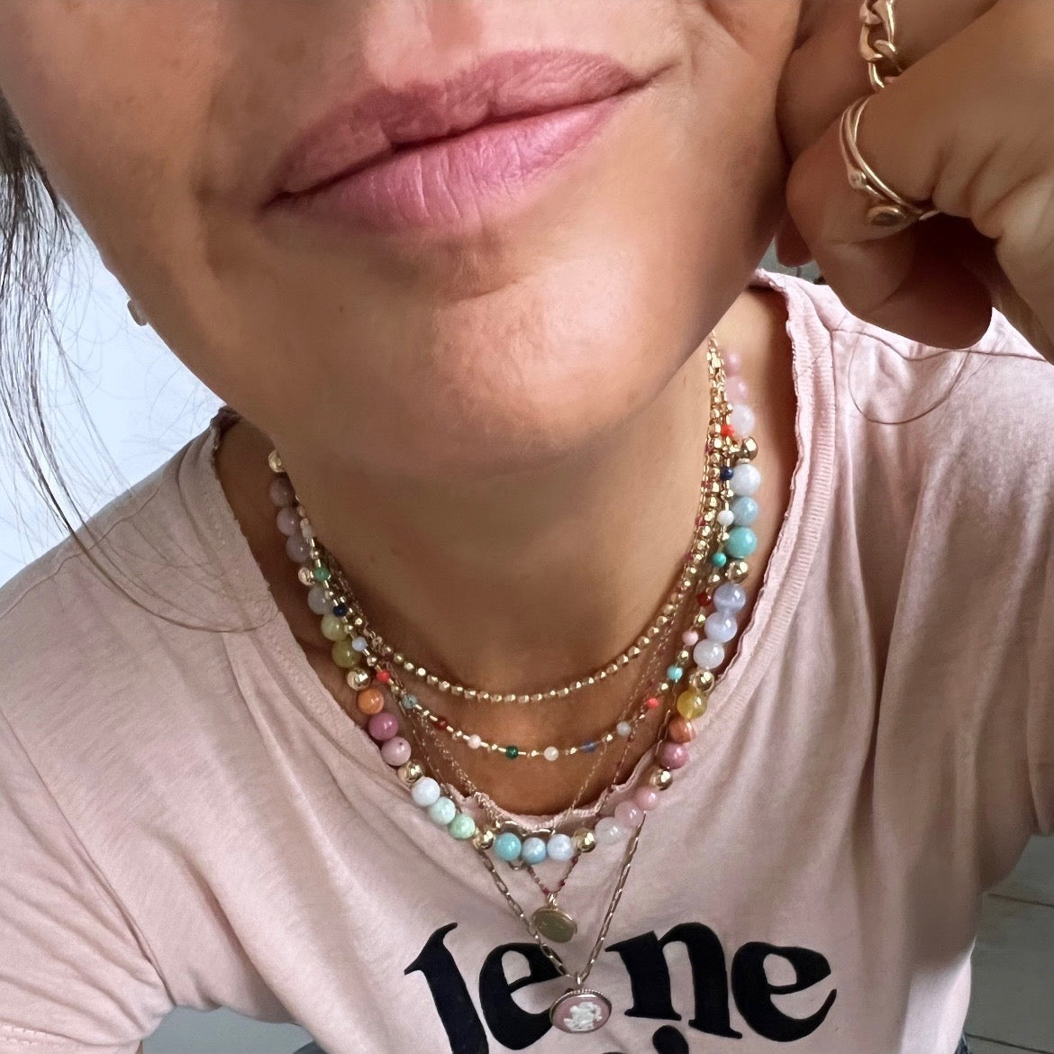 sorbet & gold bubblegum necklace