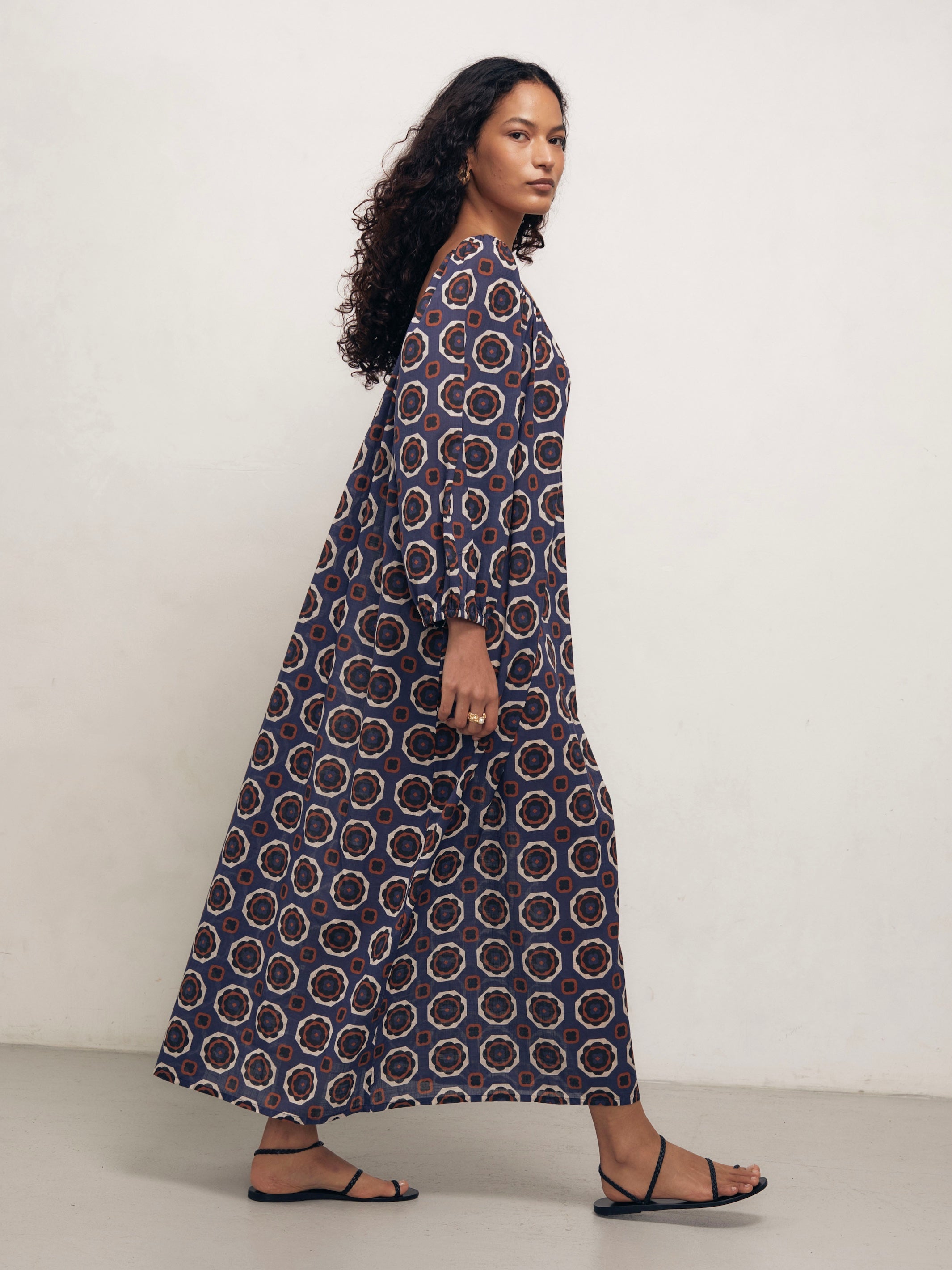 Capri - Blue Gardenia Cotton Voile Dress