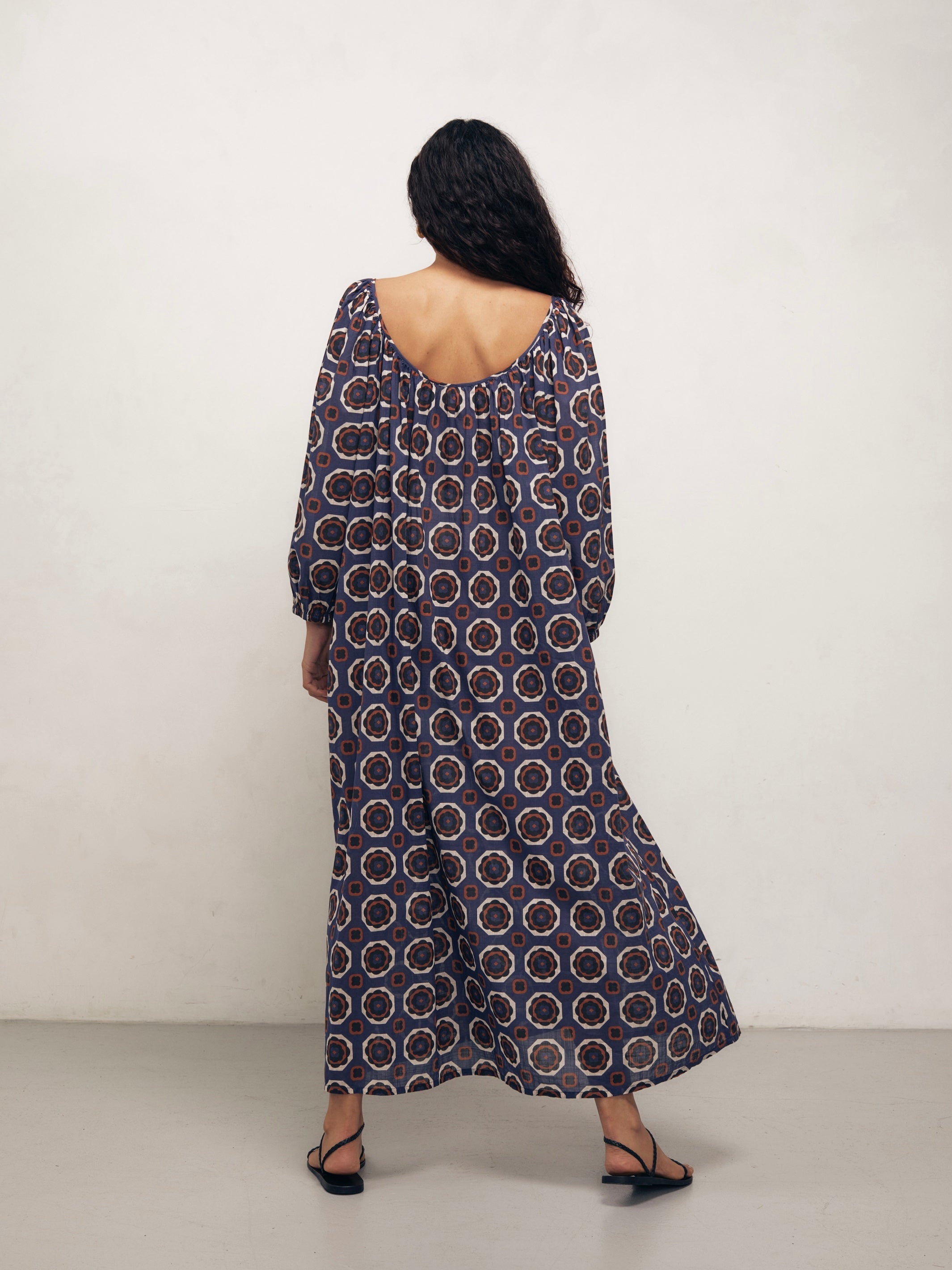 Capri - Blue Gardenia Cotton Voile Dress