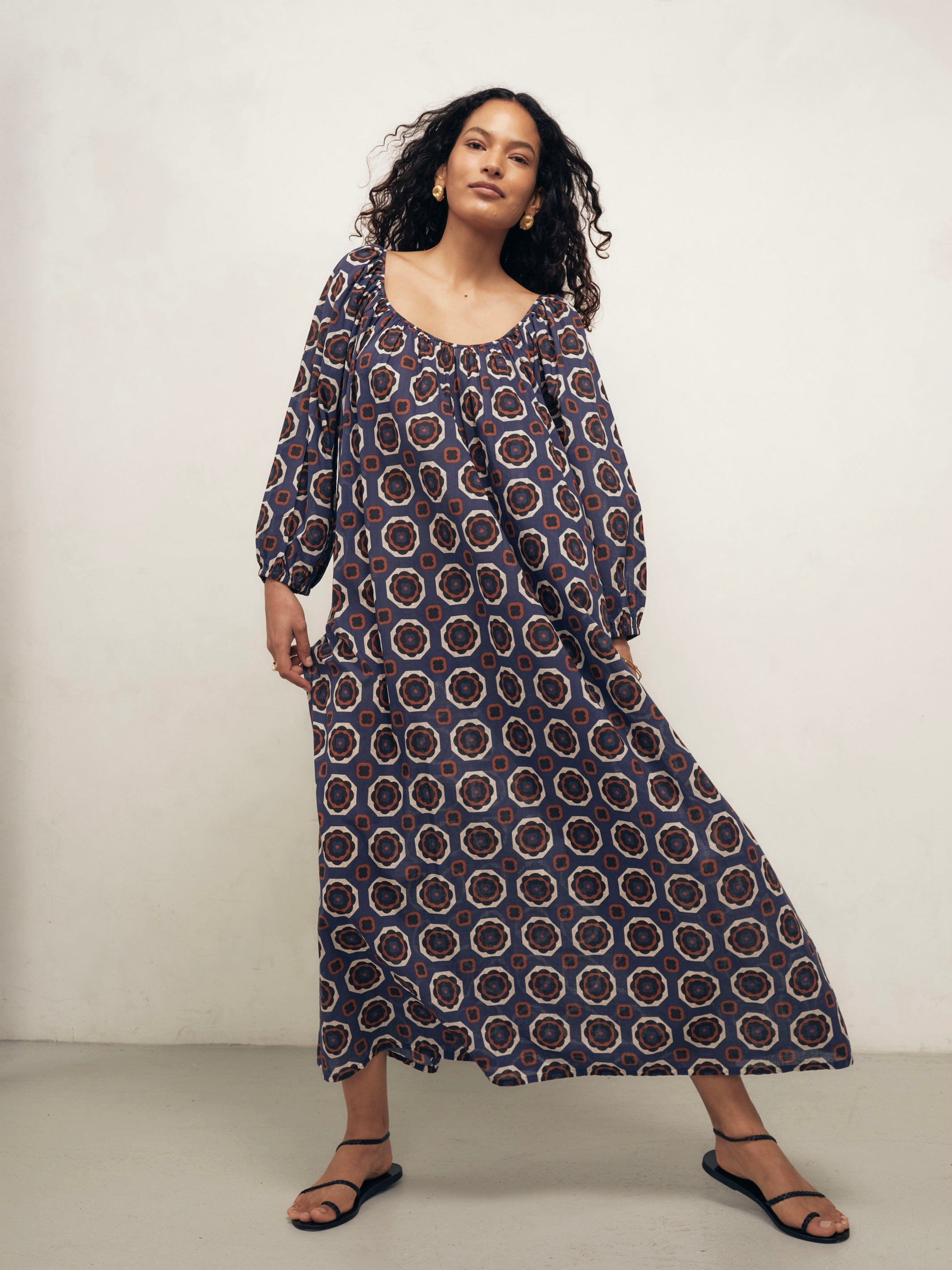 Capri - Blue Gardenia Cotton Voile Dress