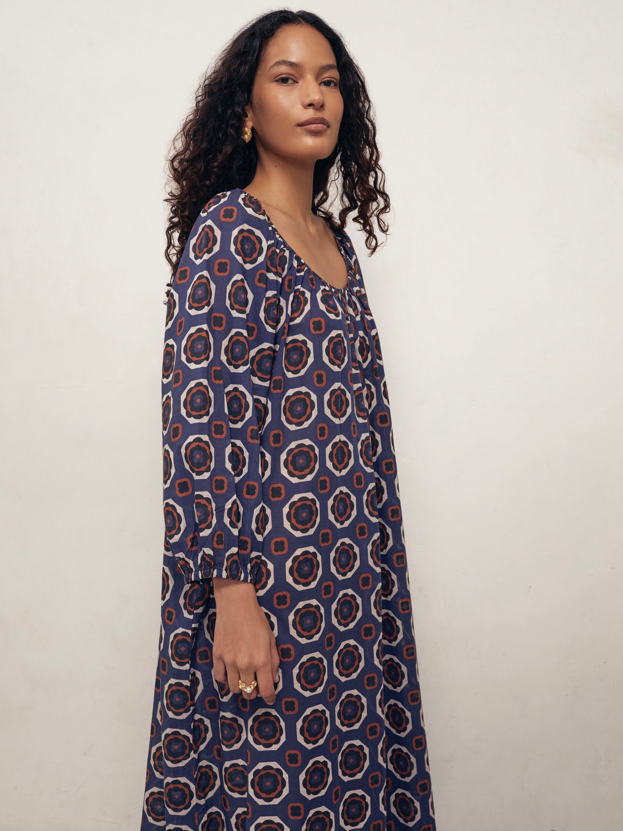 Capri - Blue Gardenia Cotton Voile Dress
