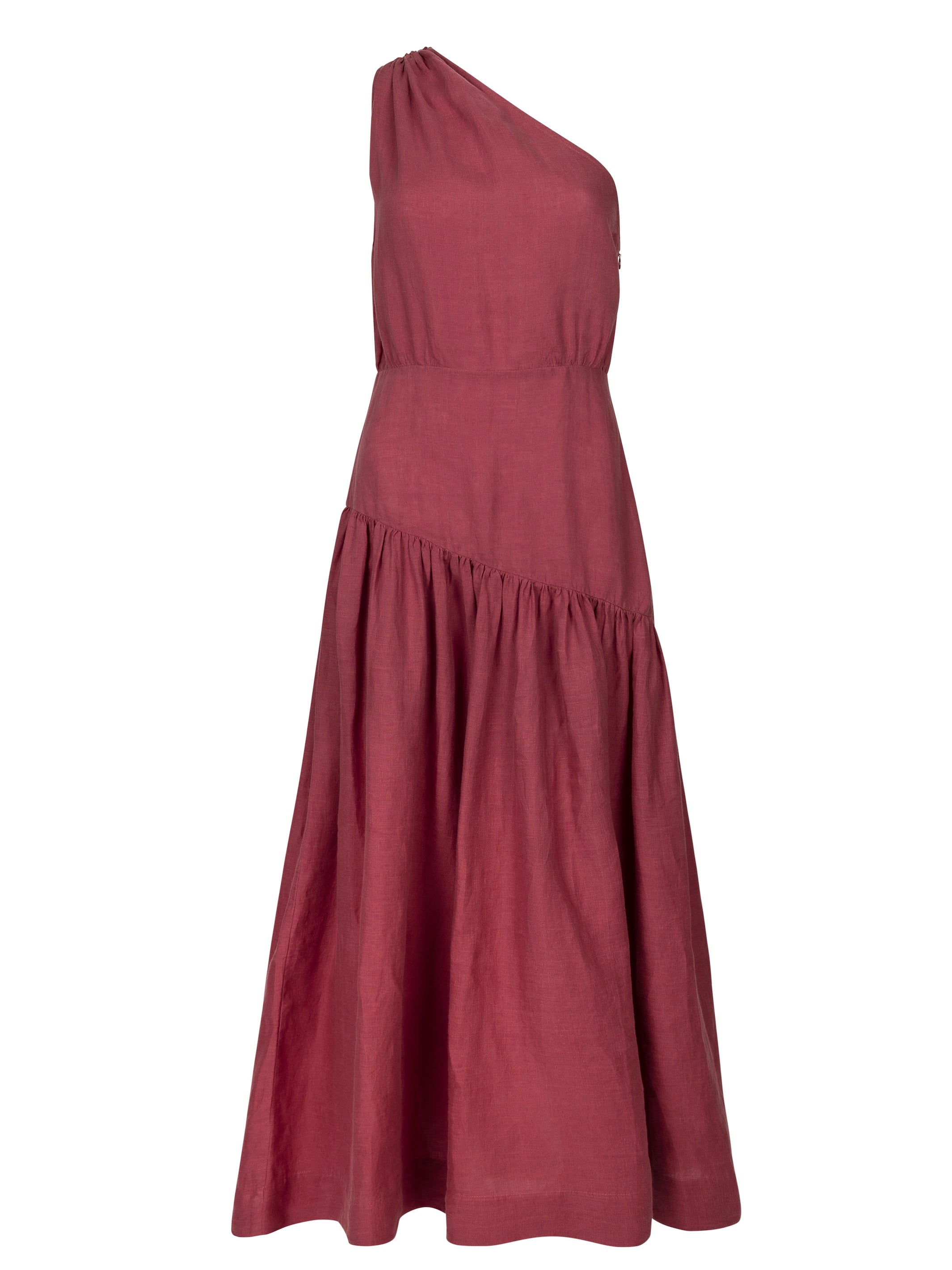 MARIAM - Raspberry Linen Dress