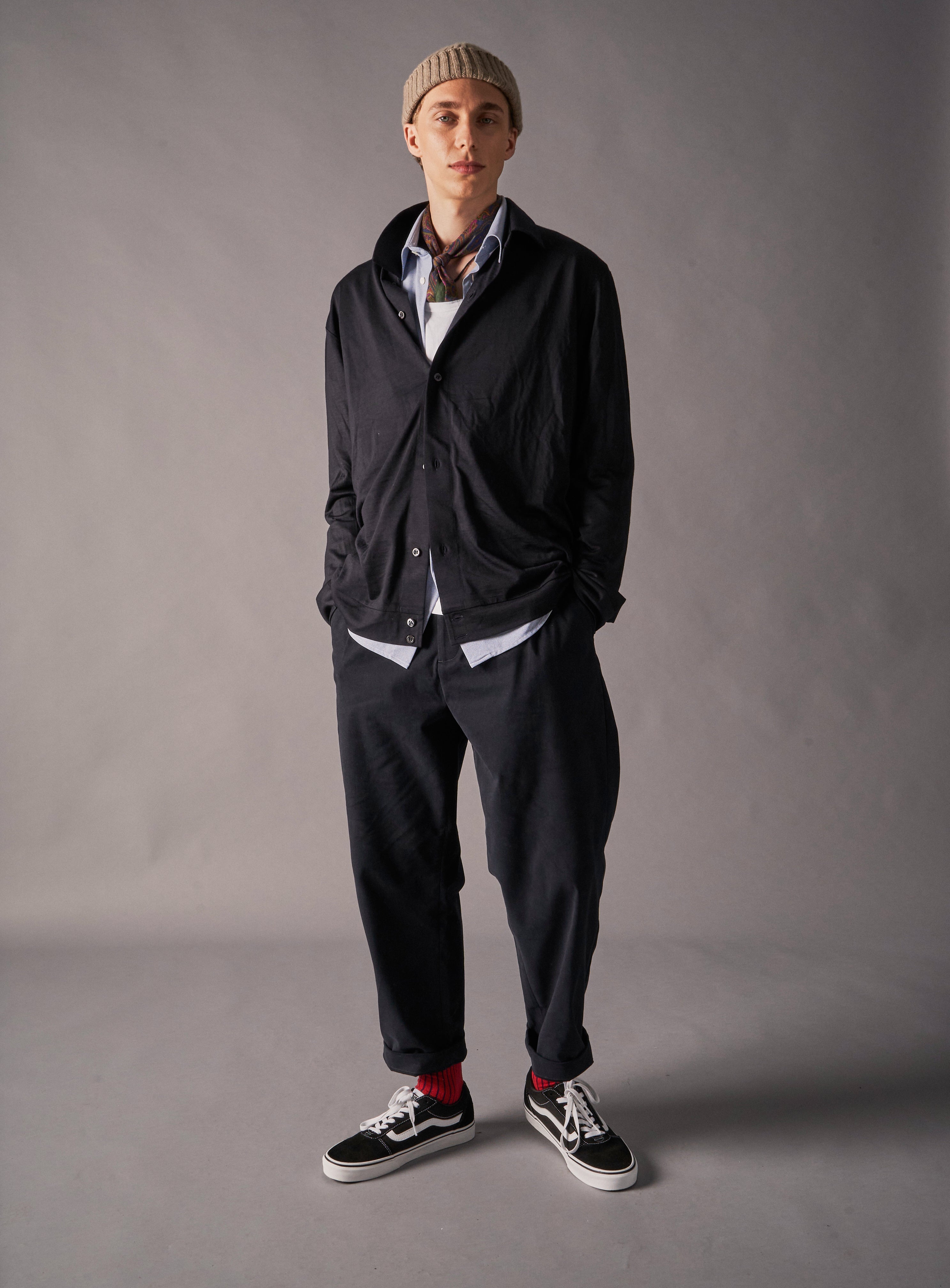 ZQ Merino Super 120s Wool Navy Jersey Shirt