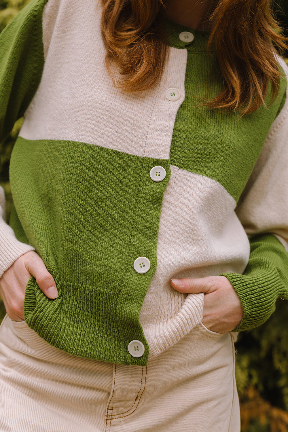 Check Cardigan - Snowdrop