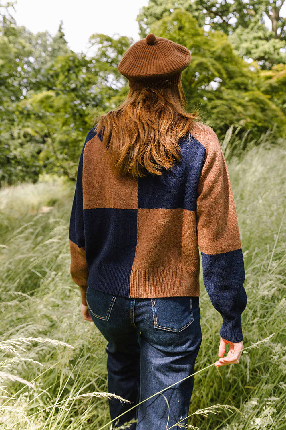 Check Cardigan - Suede