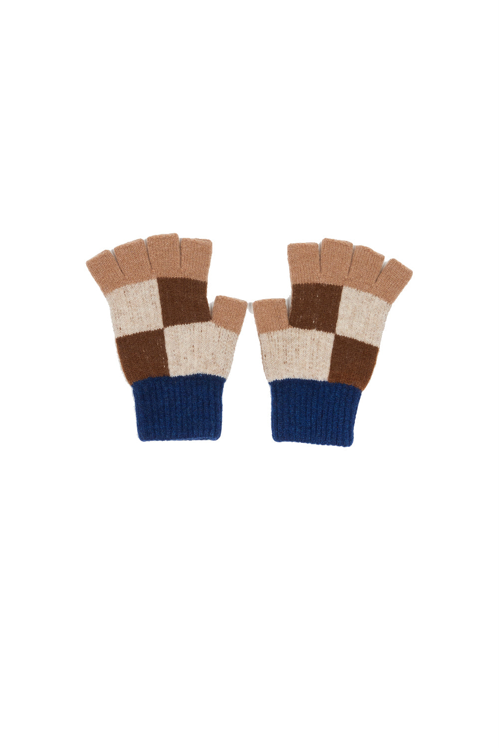Check Fingerless Glove - Skewbald