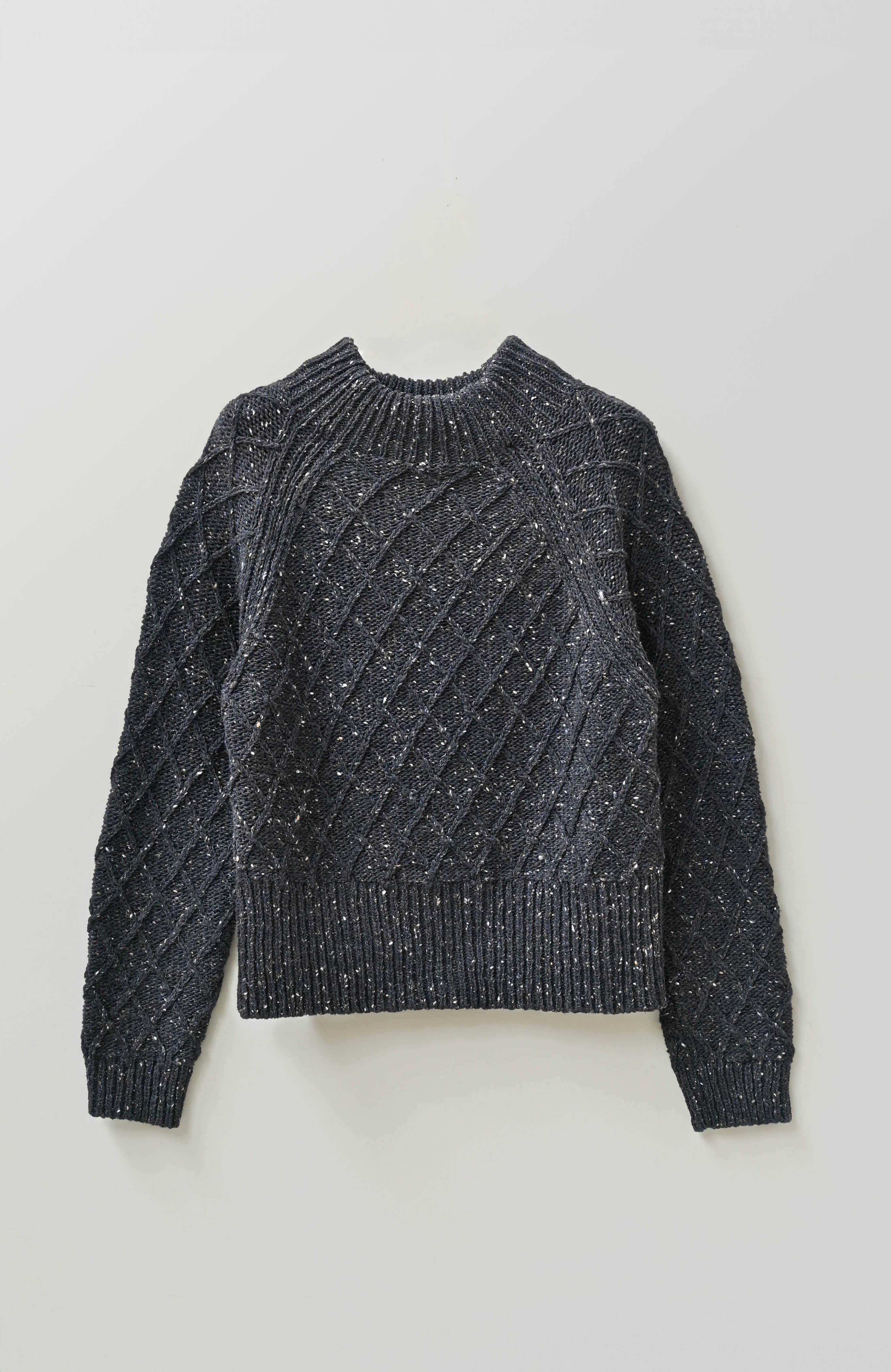 The Blisco Donegal Aran Sweater in Charcoal