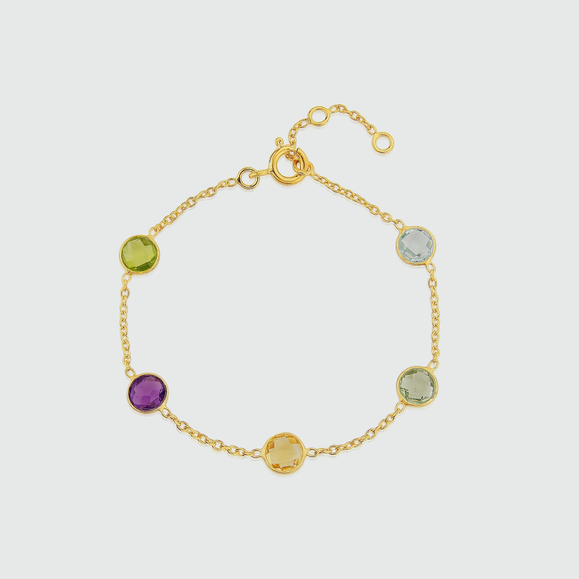 Chennai Multi Gemstone and Gold Vermeil Bracelet