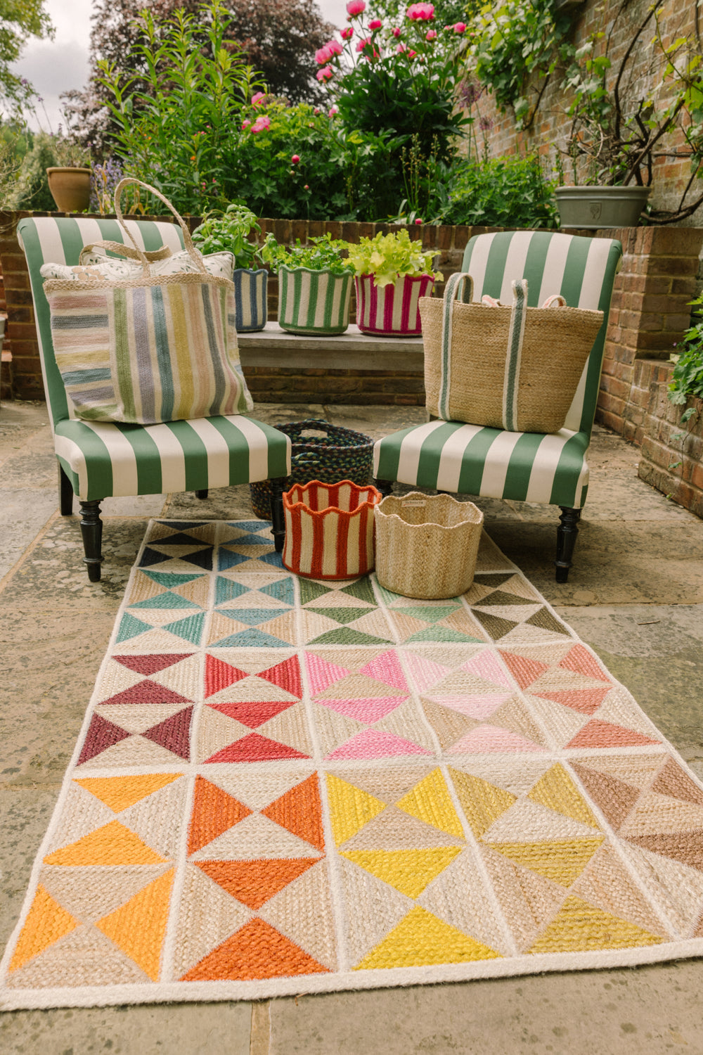 Rainbow Harlequin Jute Rug