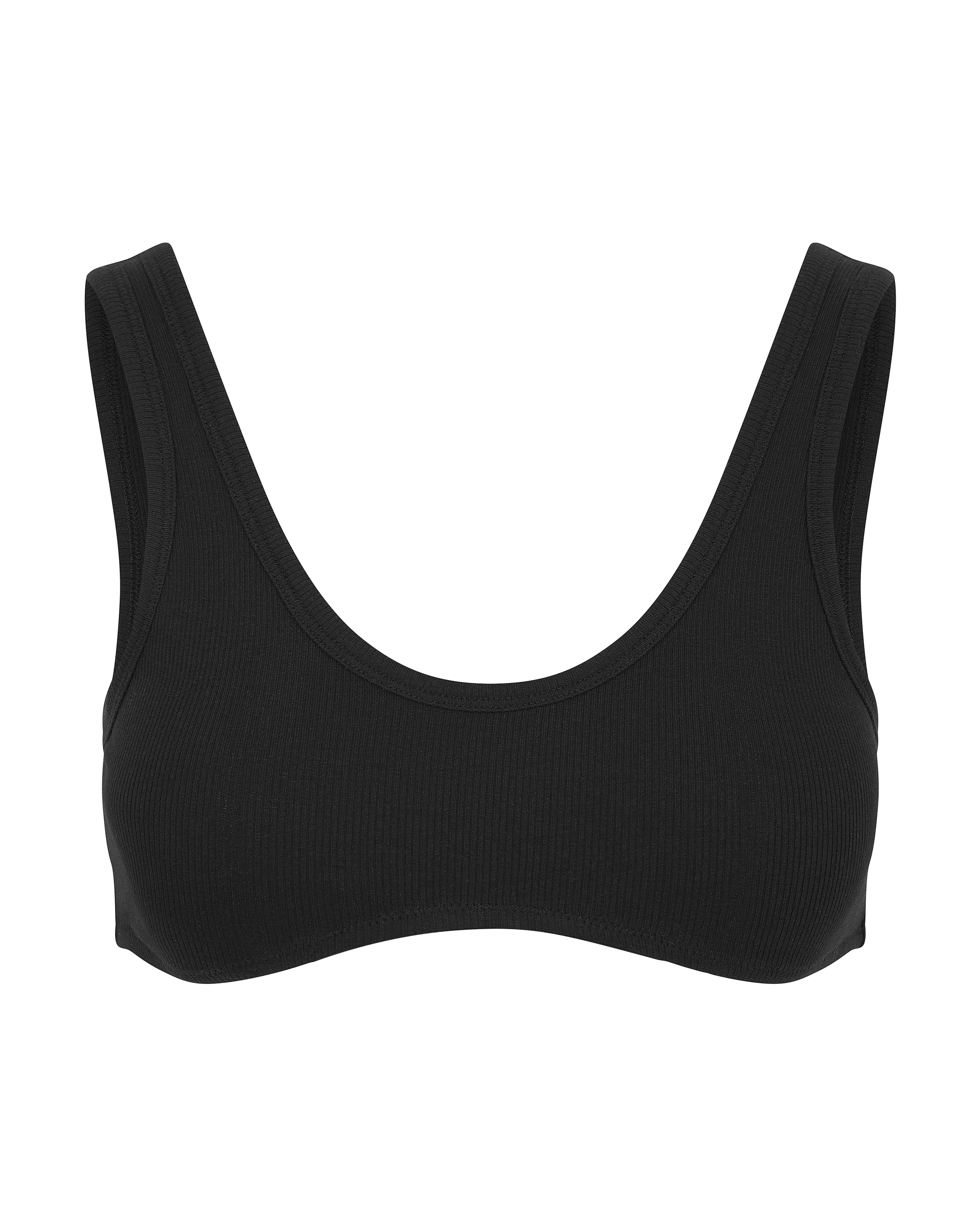 The Organic Cotton Dip Front Bralette - Black