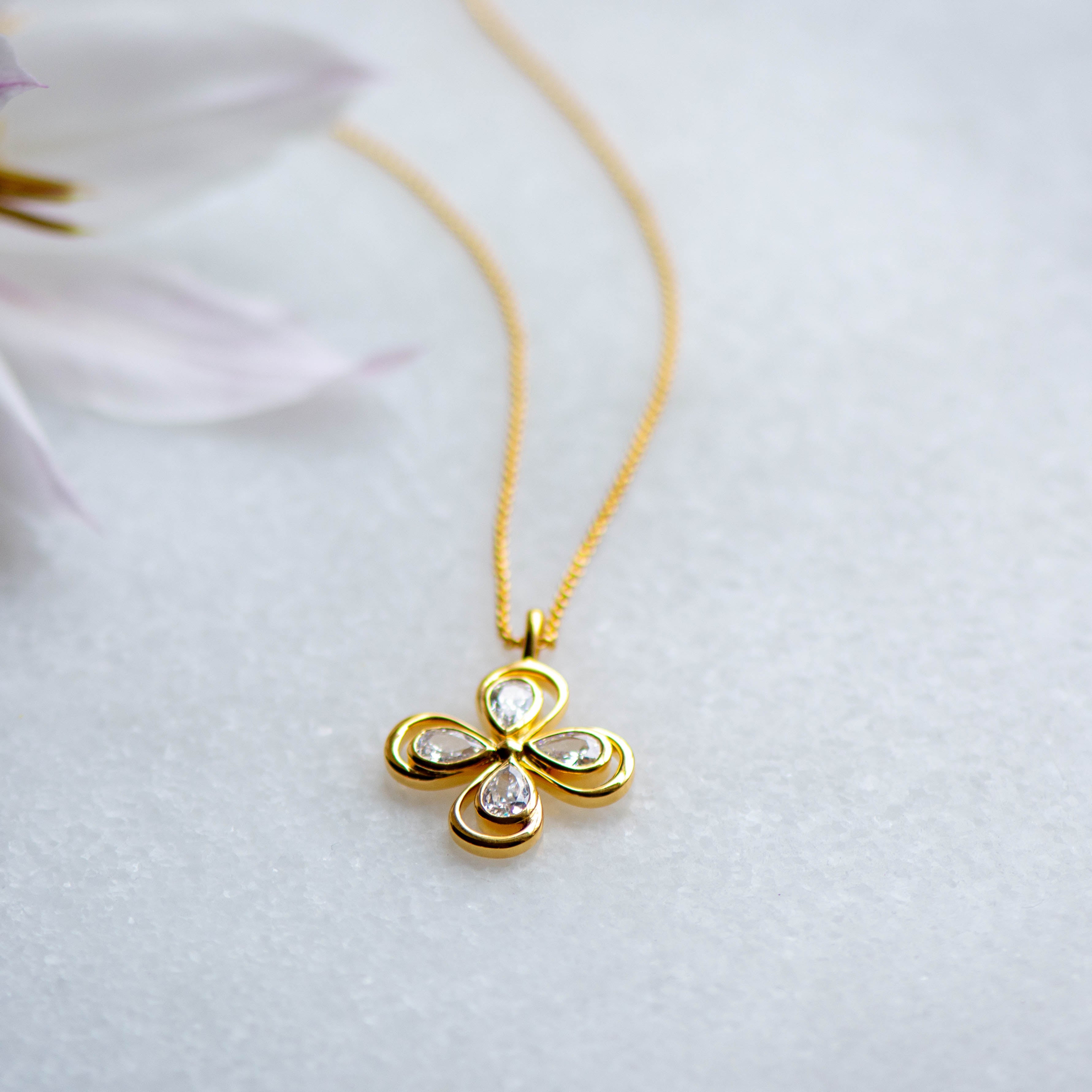 Lucky Clover Pendant in Zirconia