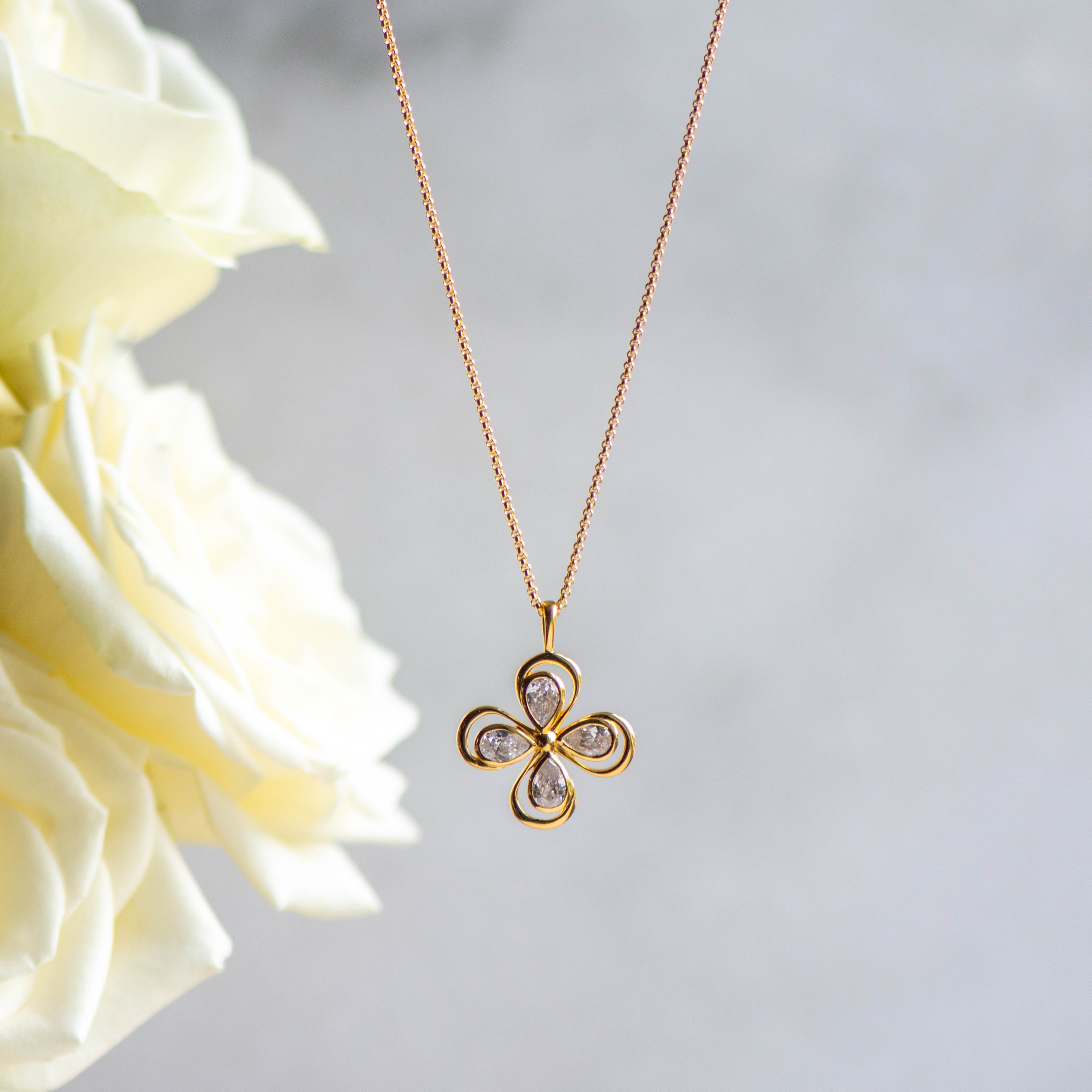 Lucky Clover Pendant in Zirconia