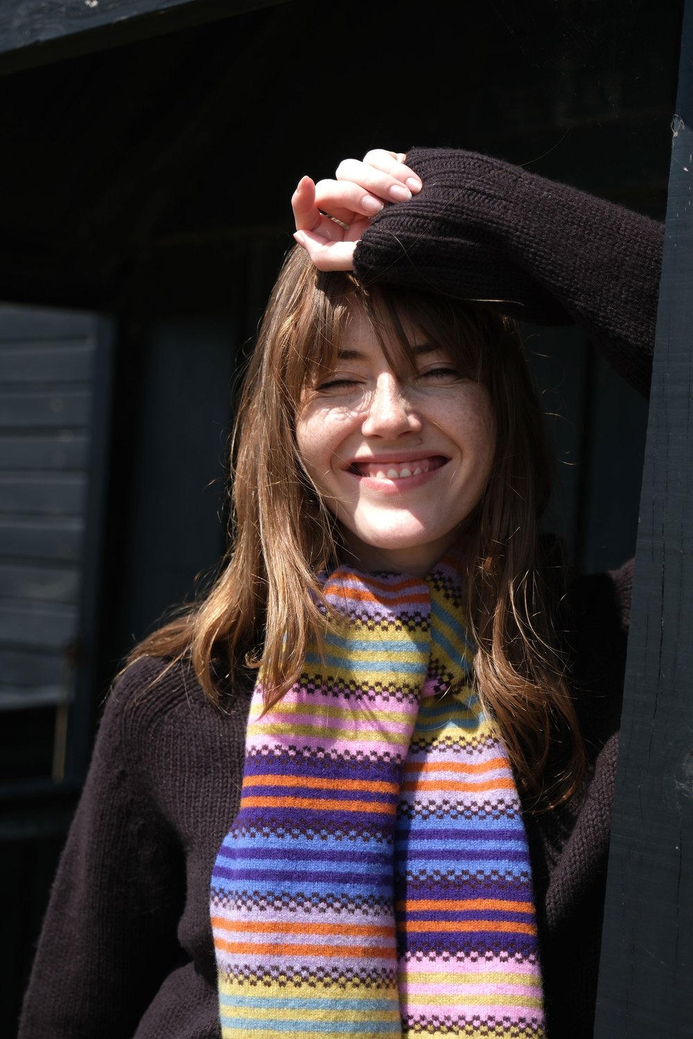 Small Striped Scarf in Quartz Colours