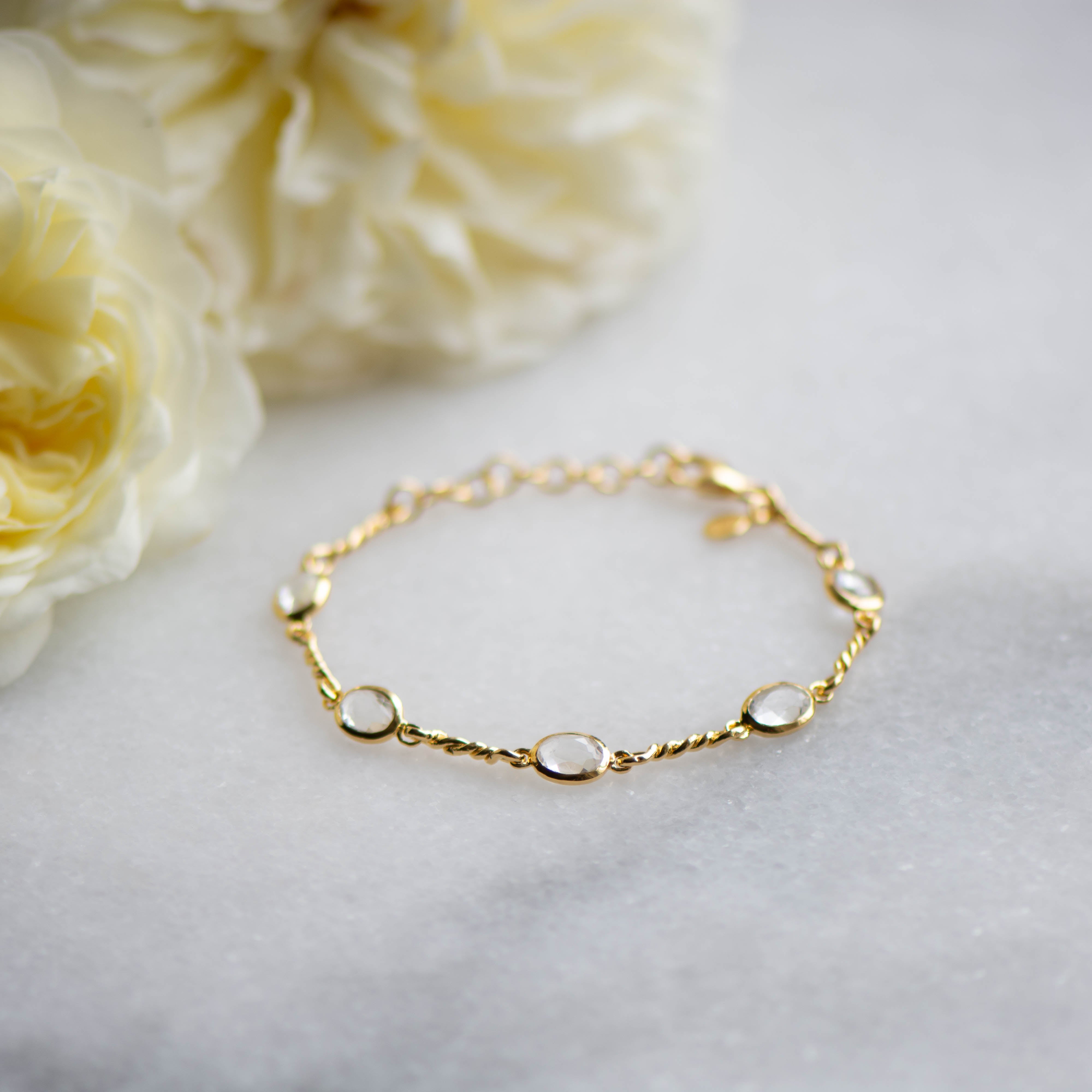 Marilyn's Muse Bracelet in Gold With Crystal