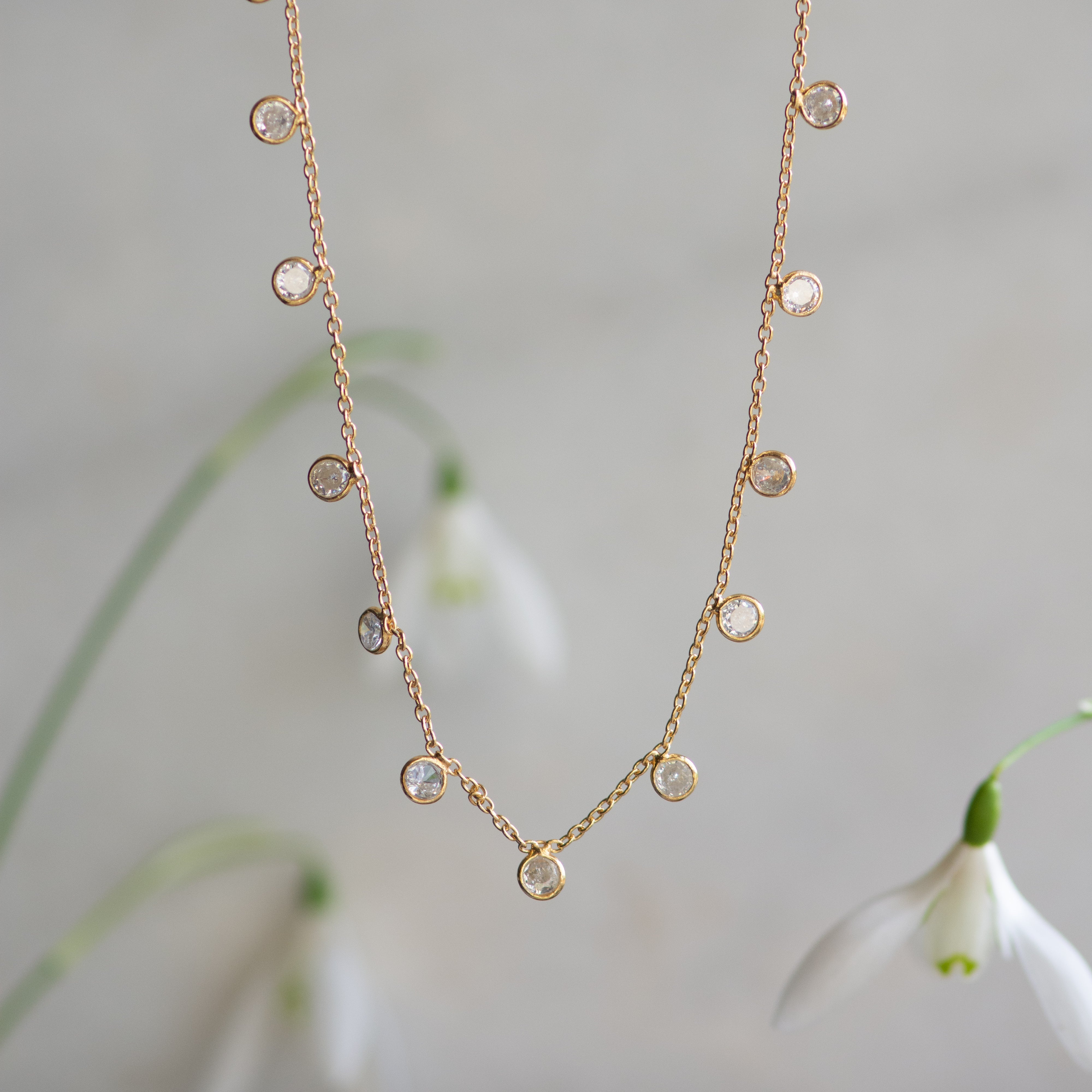Zaza Necklace in Gold with Zirconia