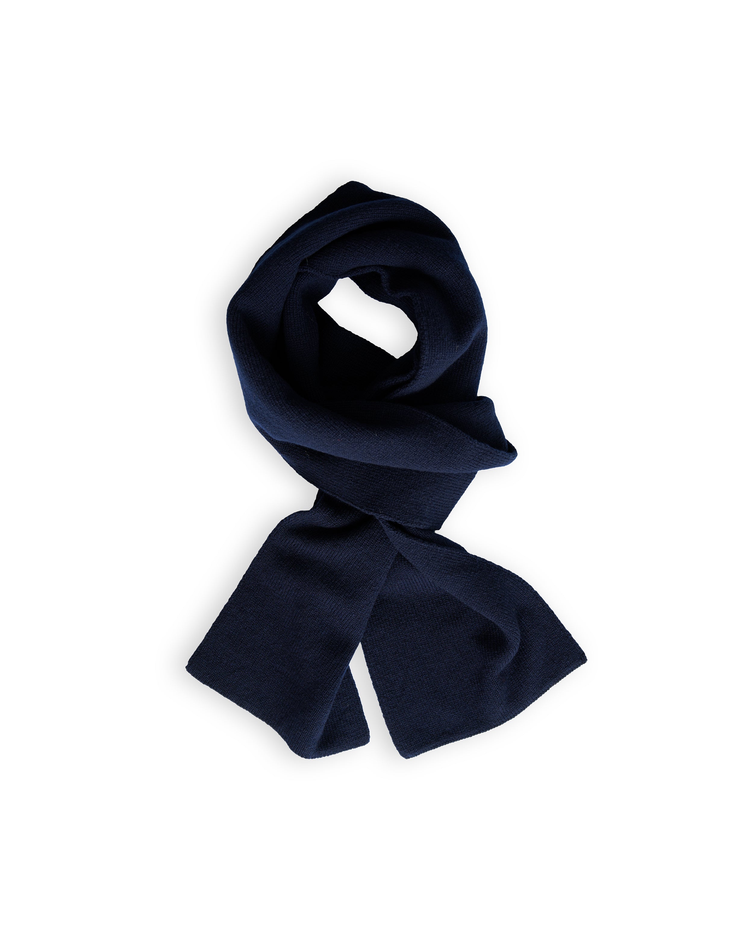 Merino Lambswool Scarf - Navy Blue (Knitted-to-Order)