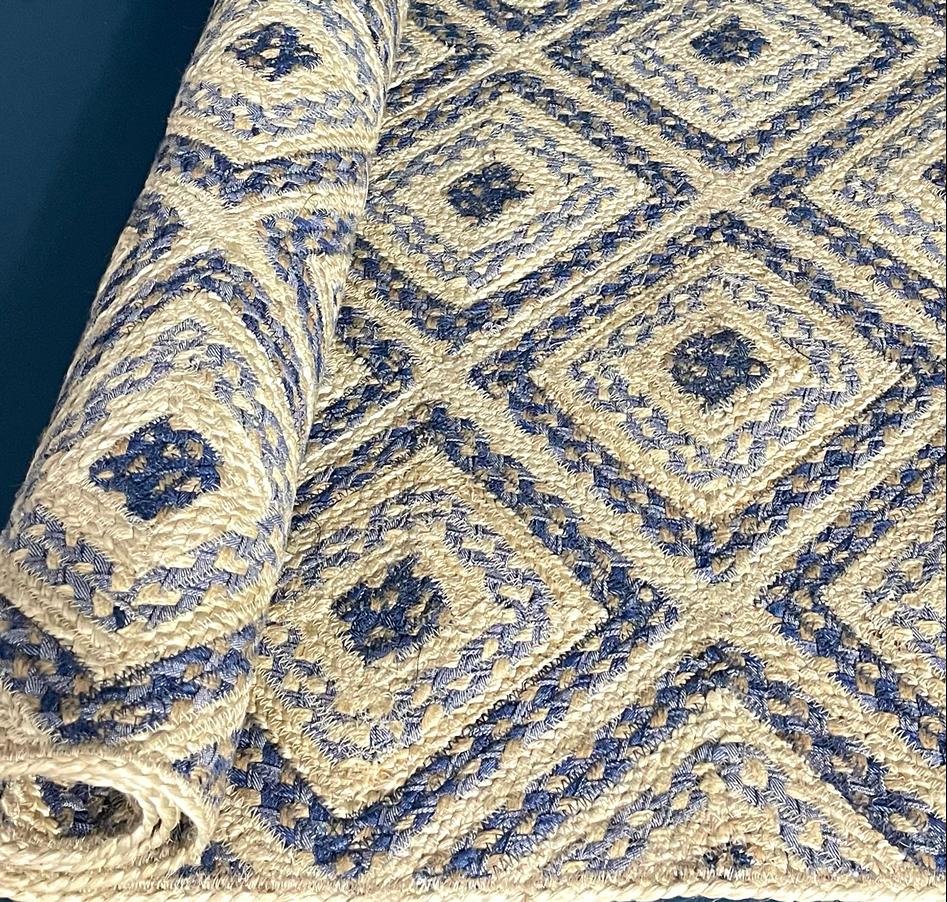 Denim Mosaic Jute Rug