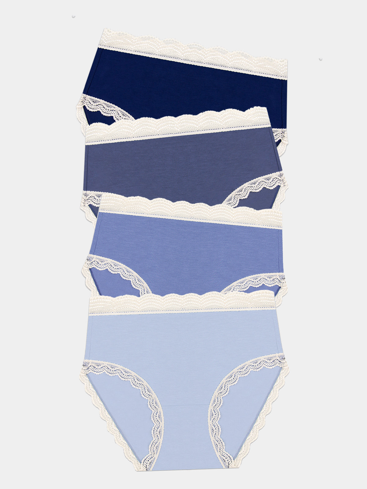 High Rise Knicker Four Pack - Denim Blues