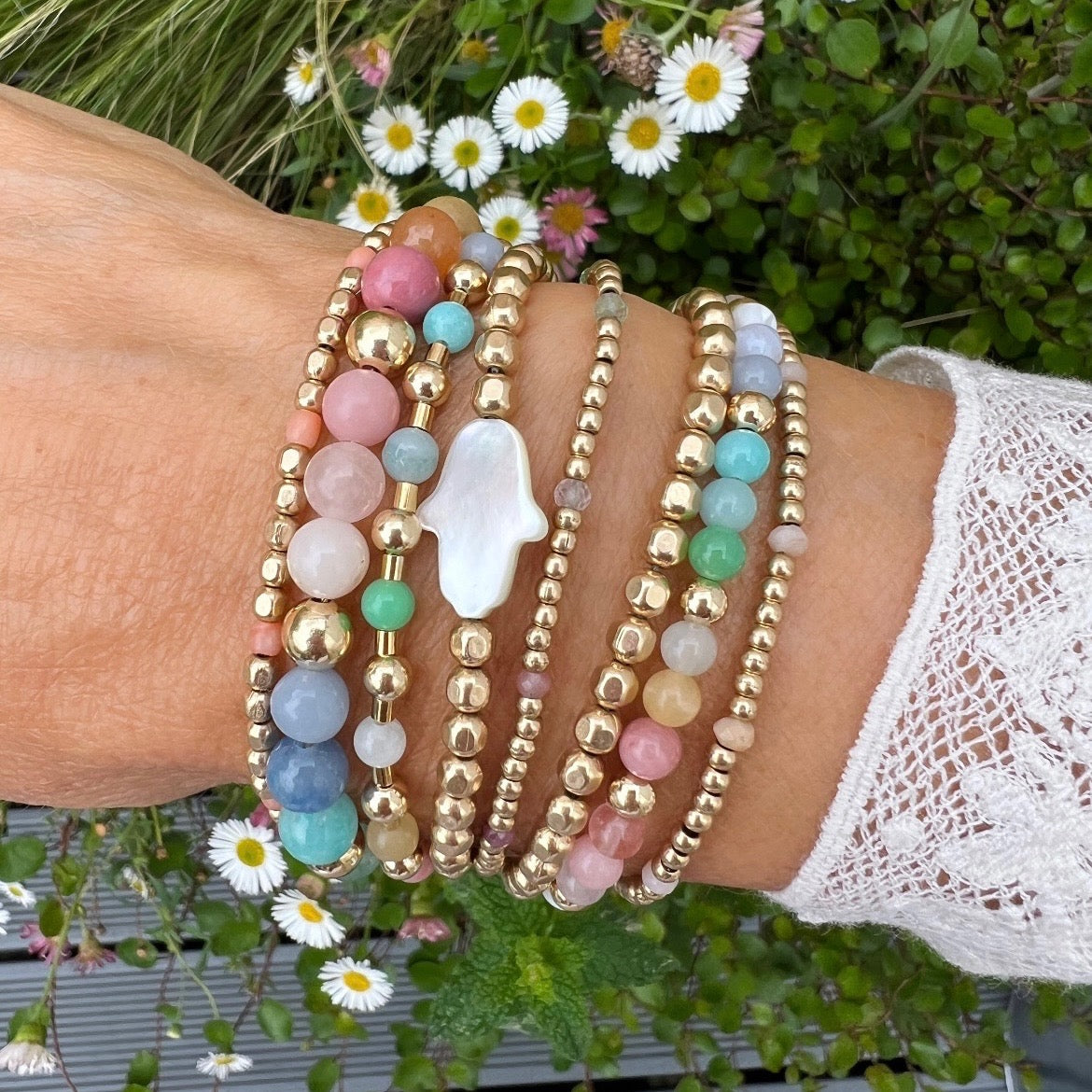 sorbet bead & tube bracelet