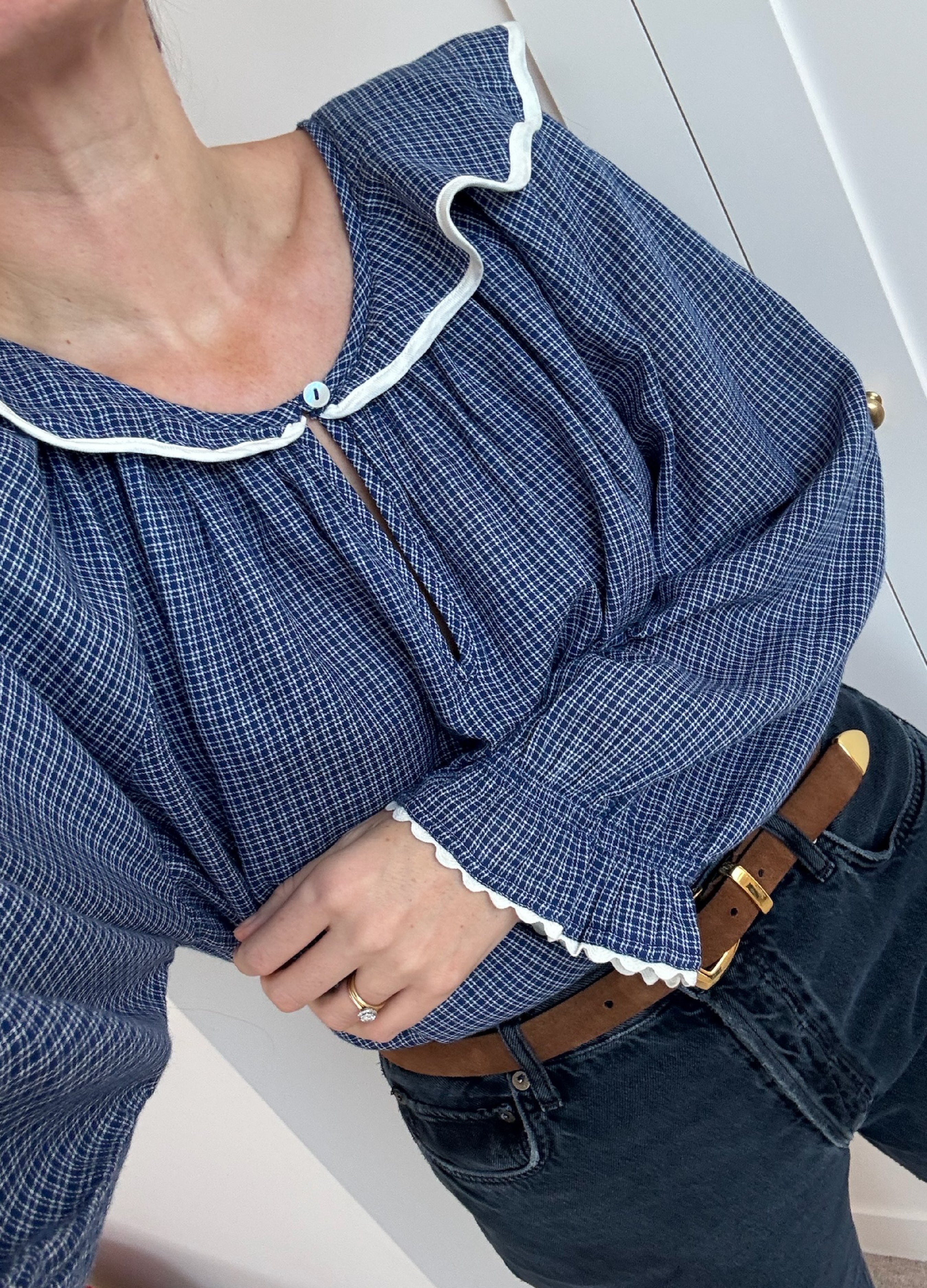 Katharine Blouse - Denim Check