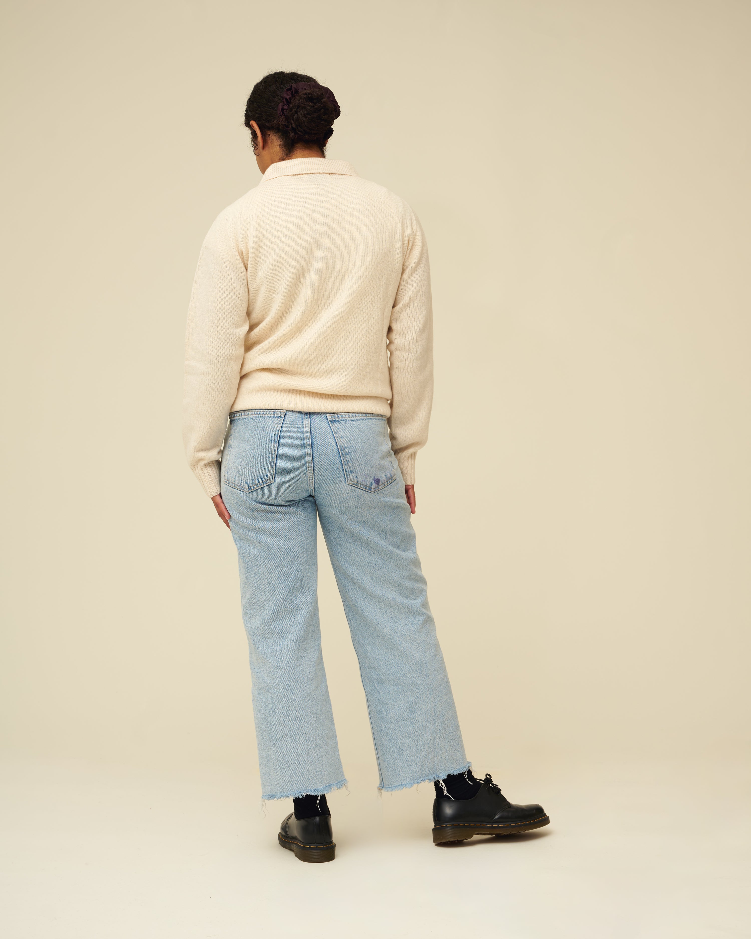 Merino Lambswool Rugby Jumper - Ecru (Knitted-to-Order)