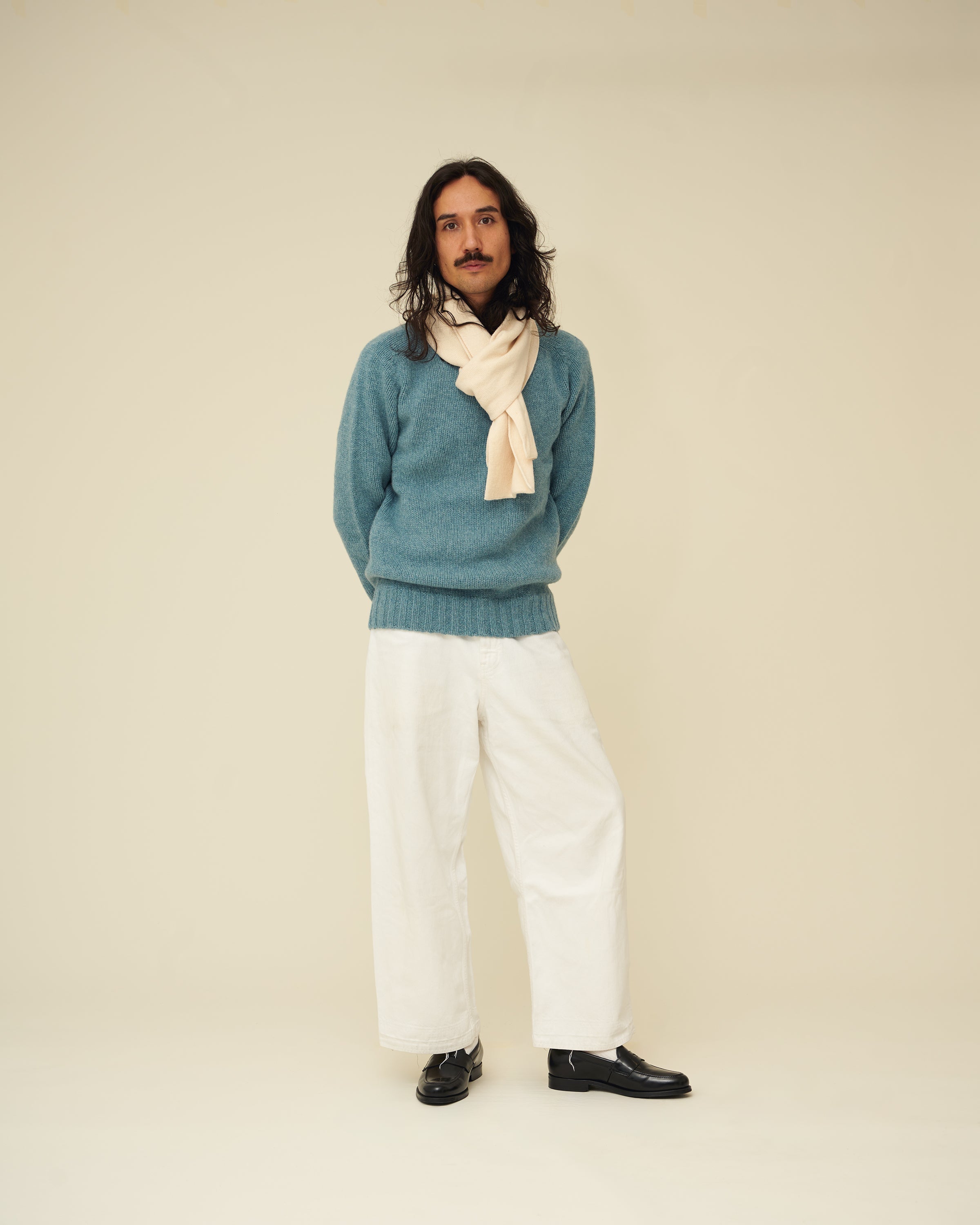 Merino Lambswool Scarf - Ecru (Knitted-to-Order)