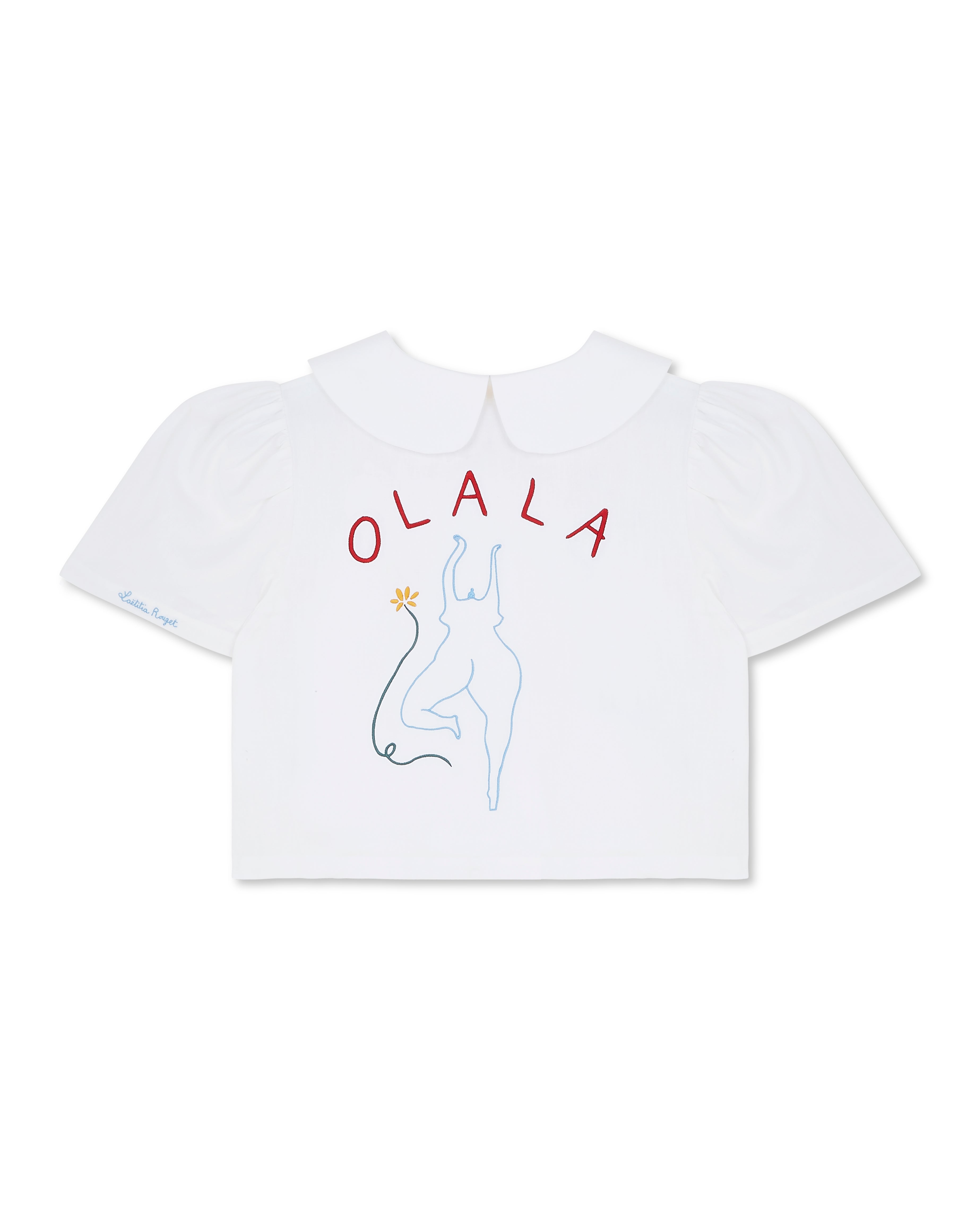 OLALA Embroidered Frances Linen Blouse - White x Laetitia Rouget