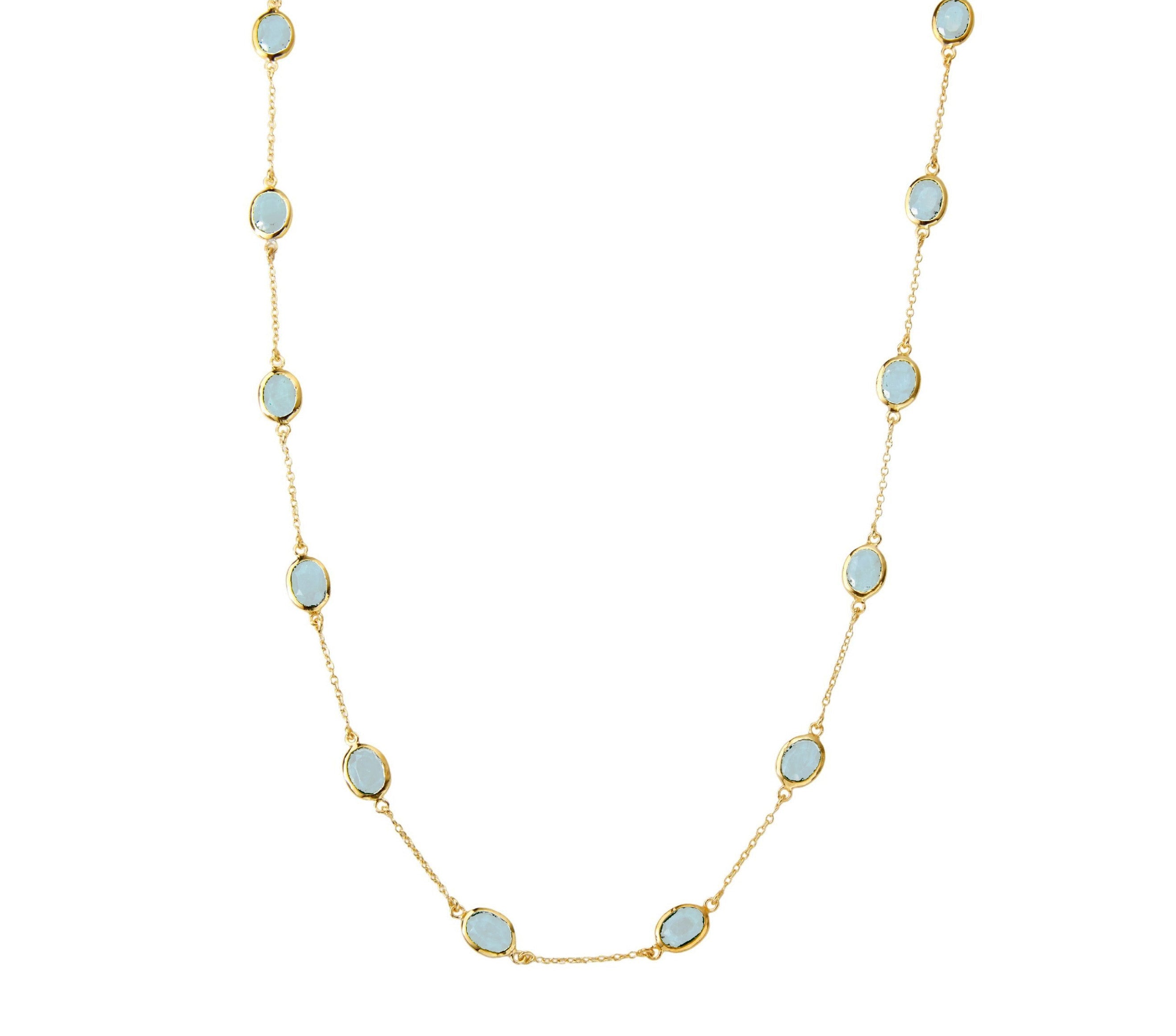 Marilyn Necklace in Gold with Sky blue Topaz