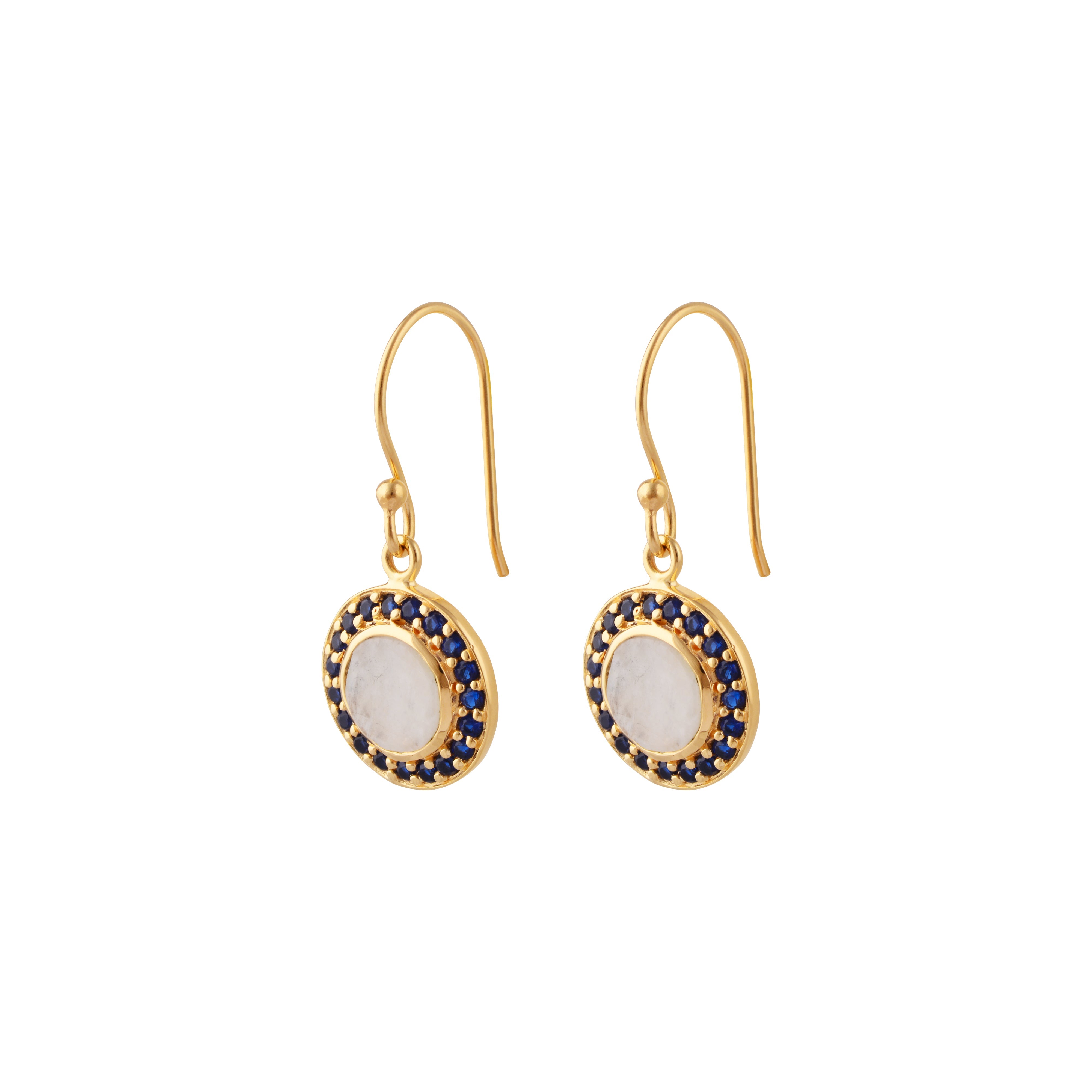 Carousel Drops in Moonstone and Sapphire Zirconia