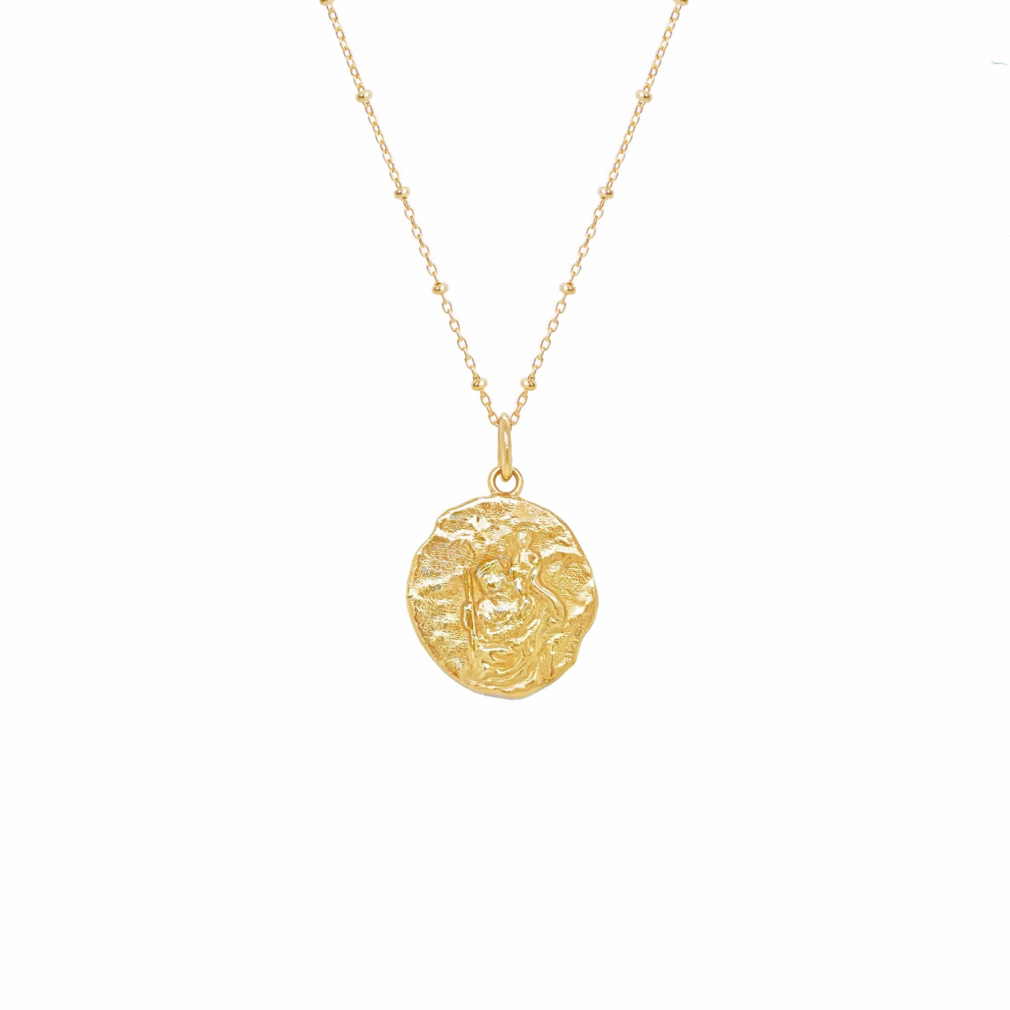 Gold St Christopher Pendant