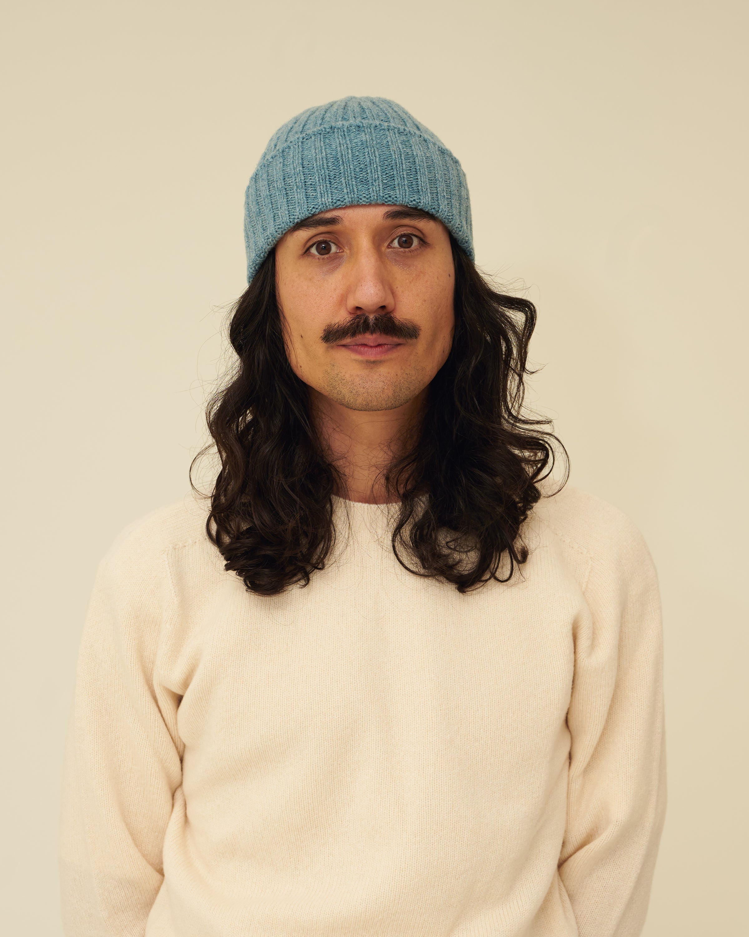 Merino Lambswool Beanie - Helford Green (Knitted-to-Order)