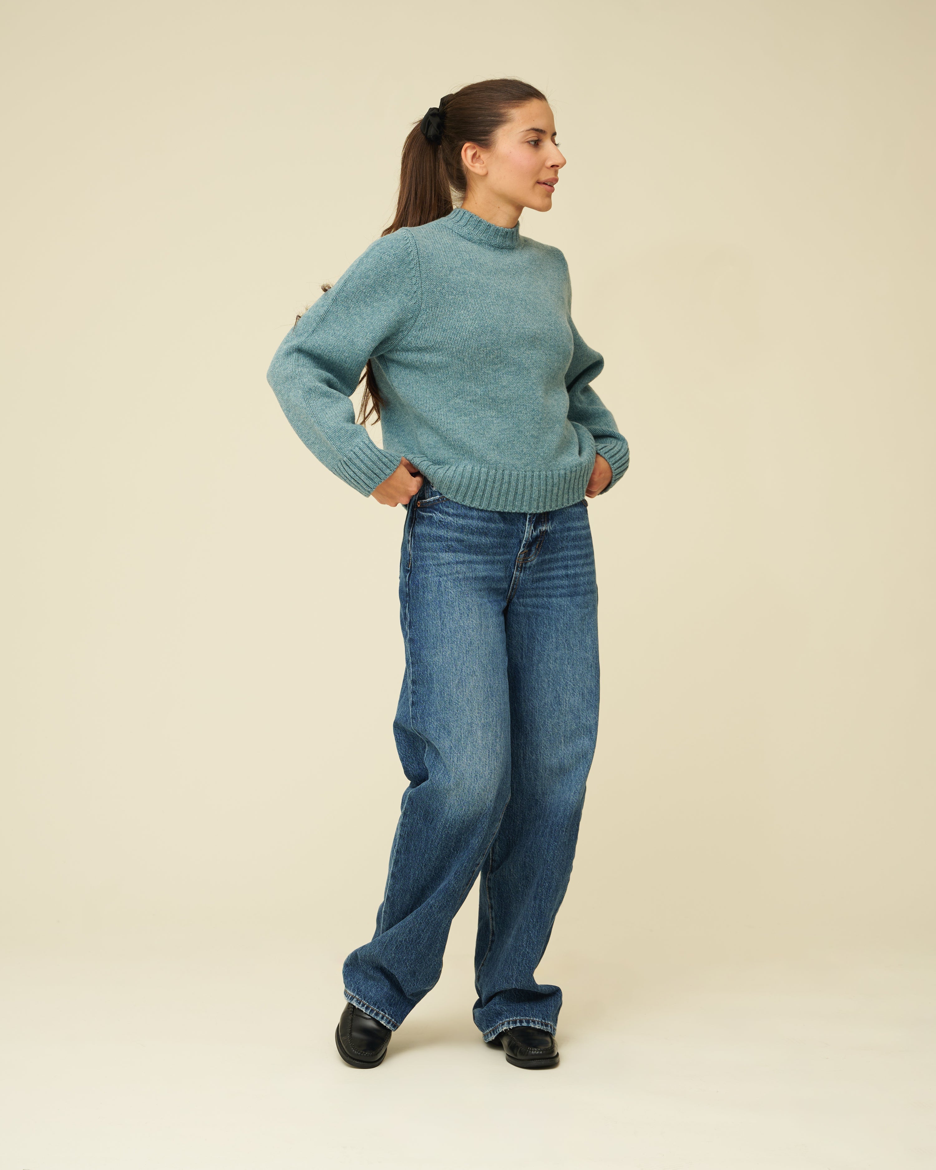 Merino Lambswool Jumper - Helford Green (Knitted-to-Order)