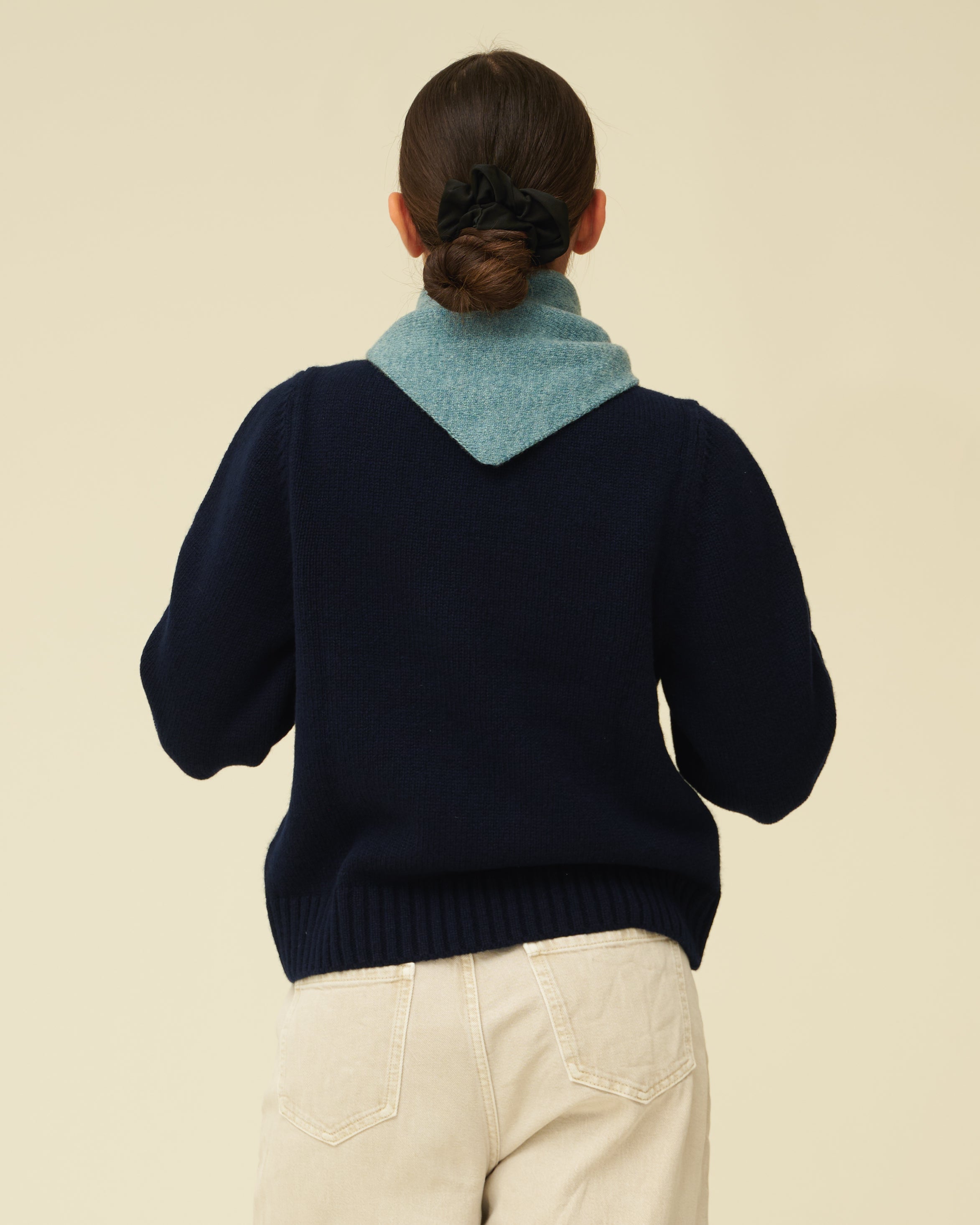 Merino Lambswool Neckerchief - Helford Green (Knitted-to-Order)