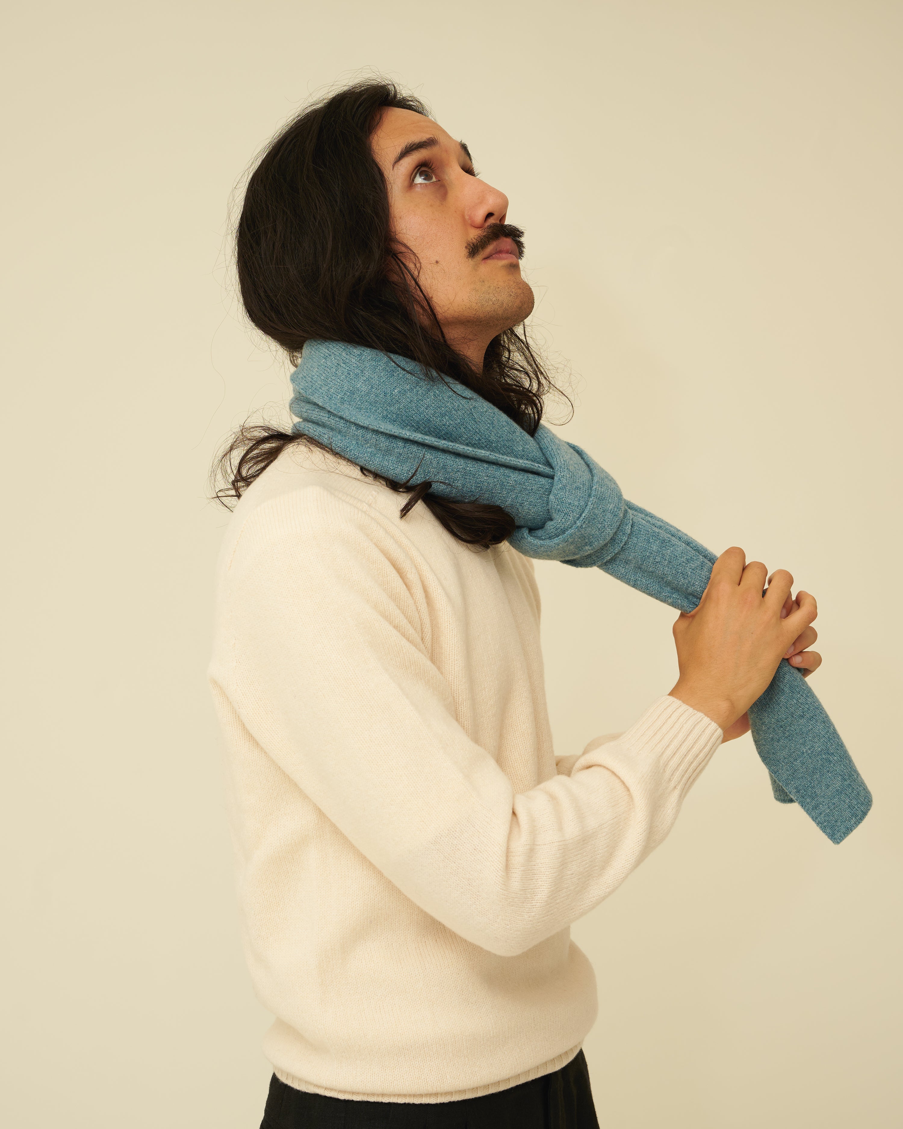 Merino Lambswool Scarf - Helford Green (Knitted-to-Order)