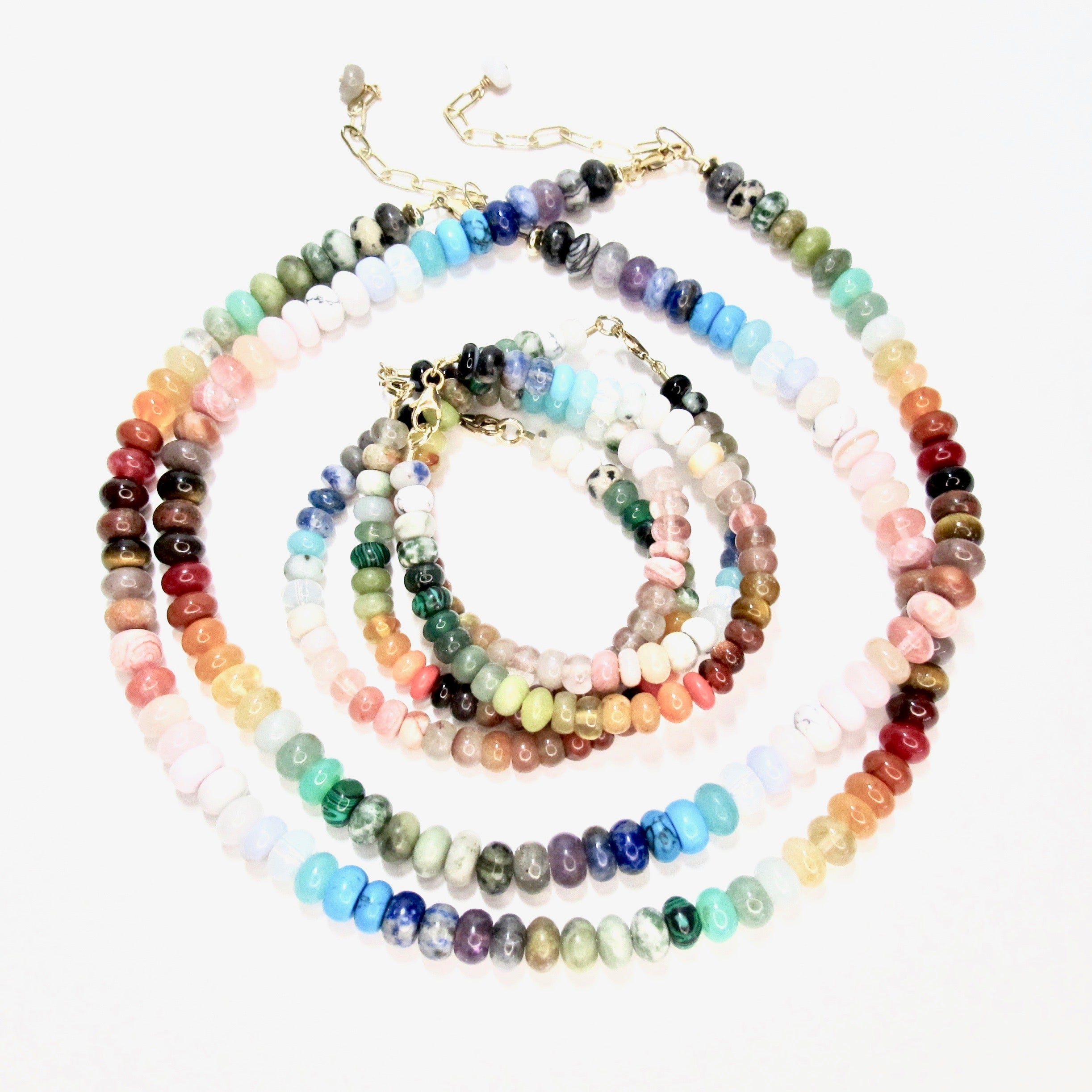 Happy Necklace Mixed Gemstones