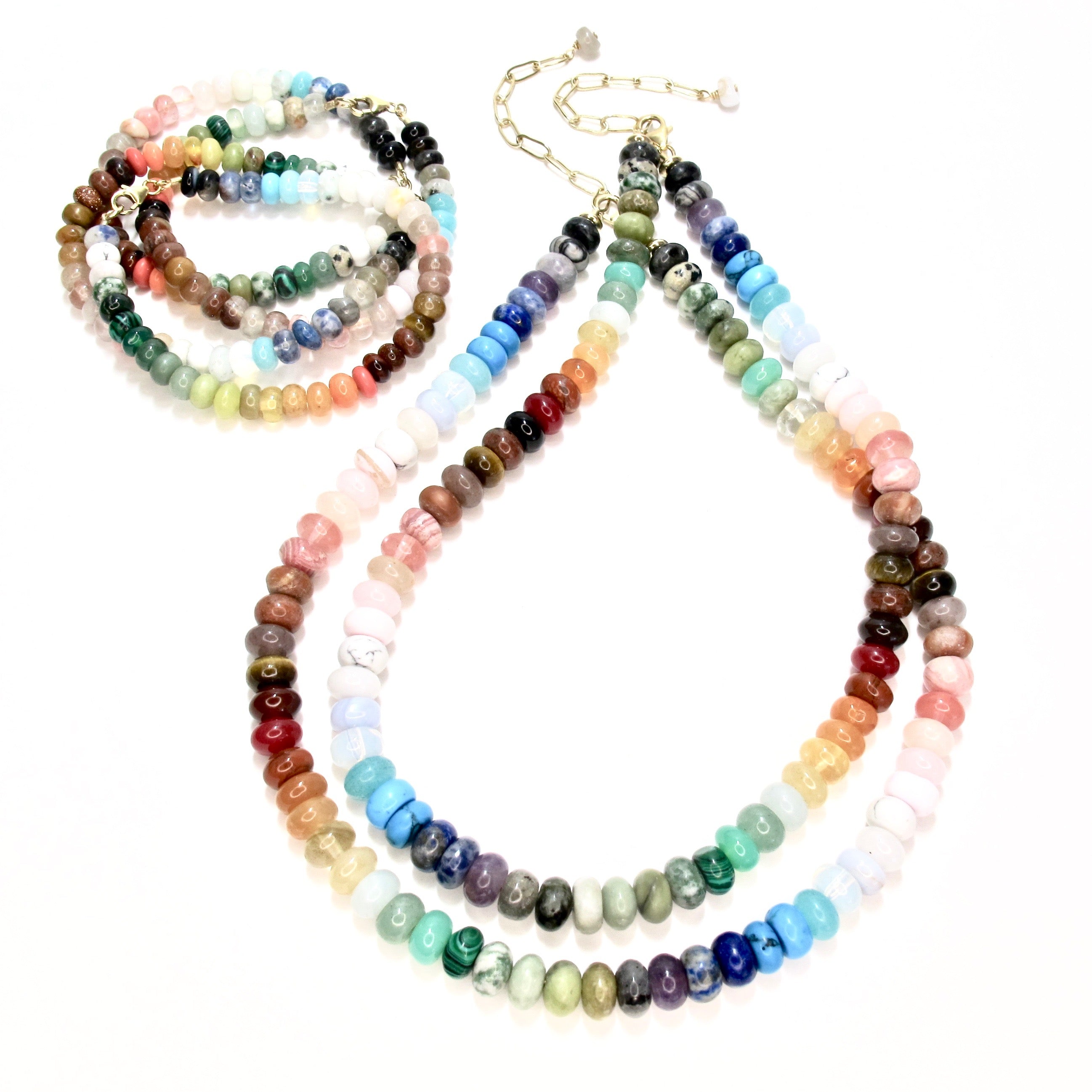 Happy Necklace Mixed Gemstones