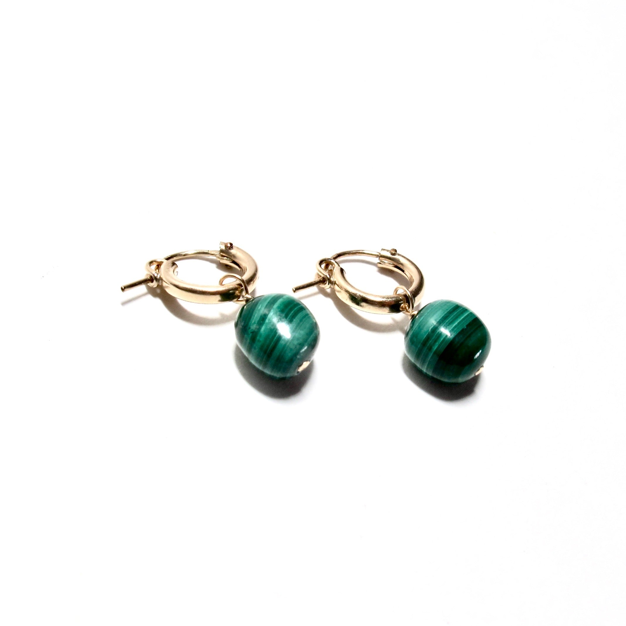 Malachite Huggie Earrings