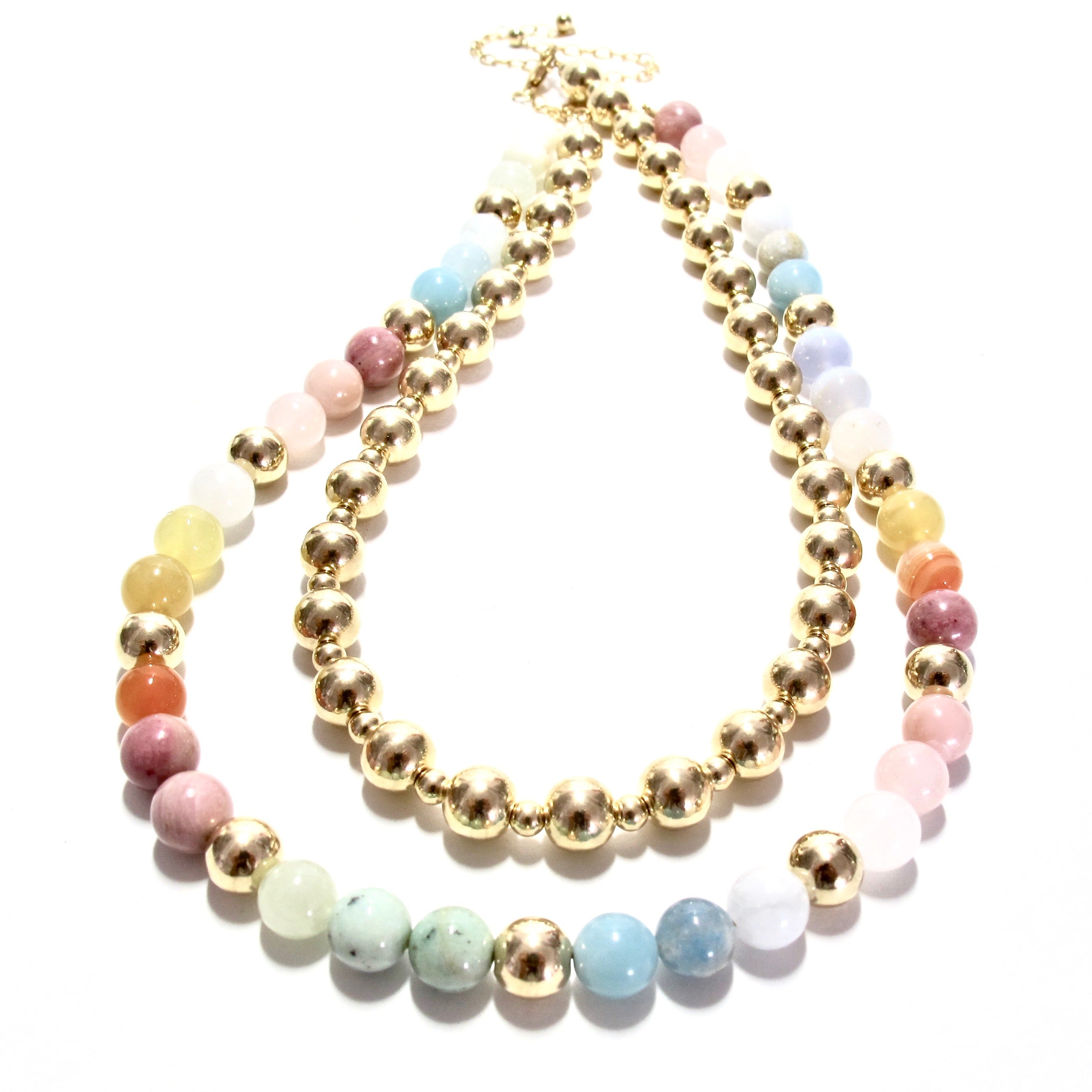 sorbet & gold bubblegum necklace