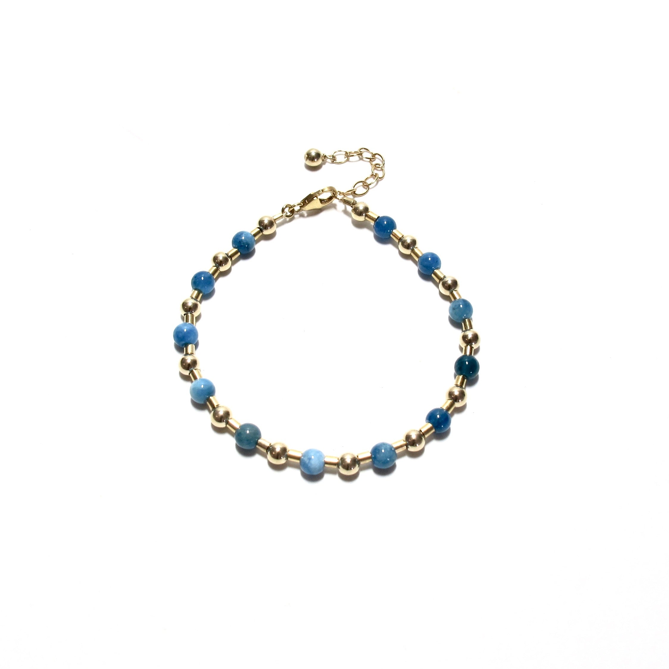 Teal Blue Apatite Bead & Tube Bracelet