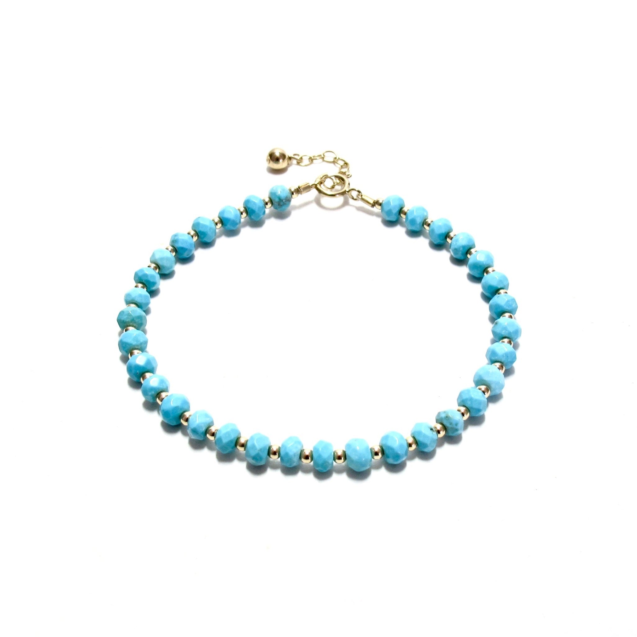 Turquoise & gold beads bracelet