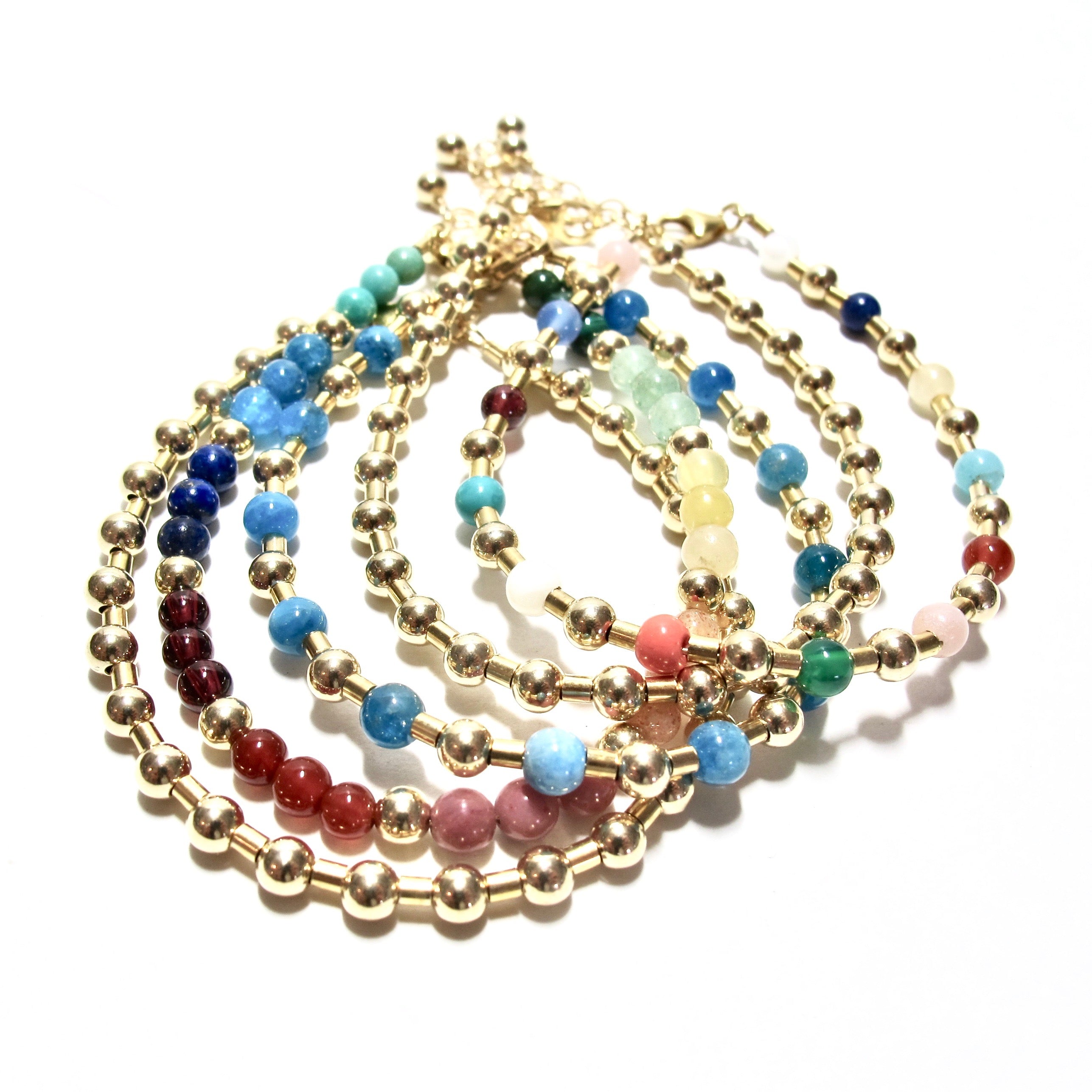 Teal Blue Apatite Bead & Tube Bracelet