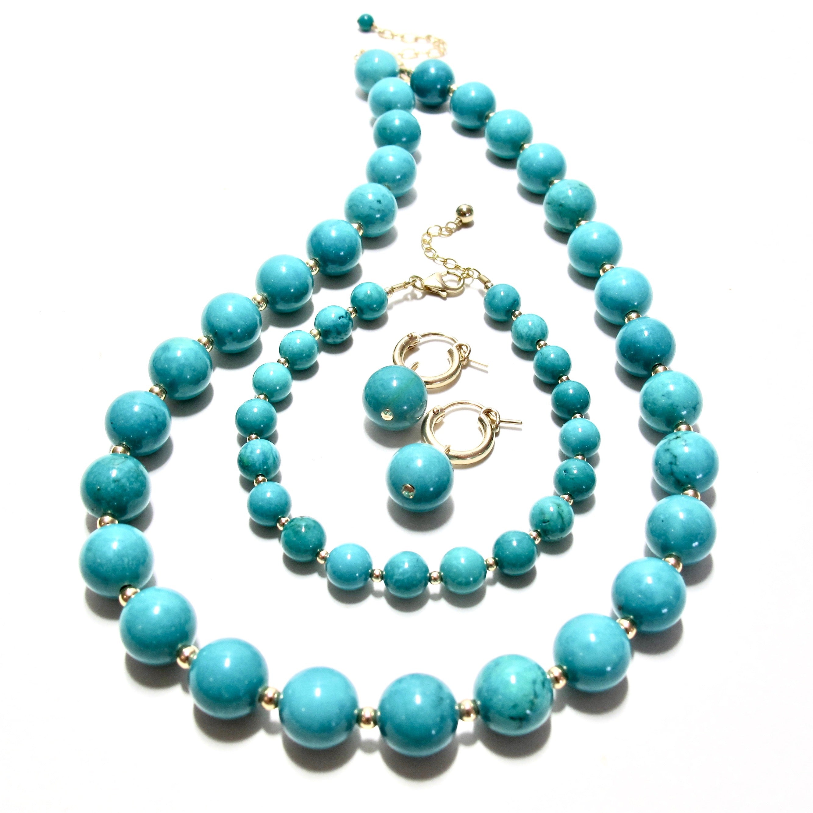 Turquoise Bubblegum Huggie Earrings