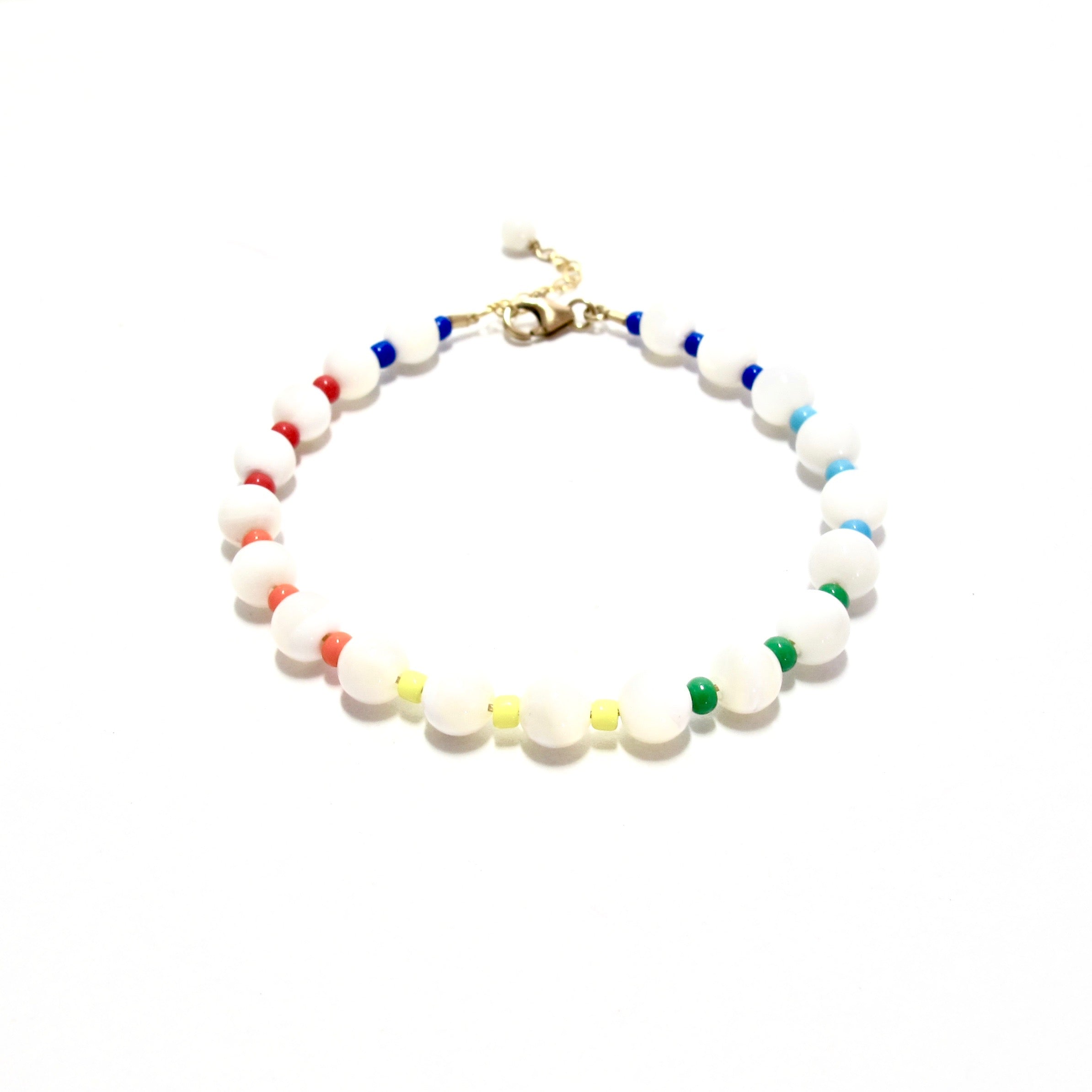 mother of pearl & colours bubblegum bracelet