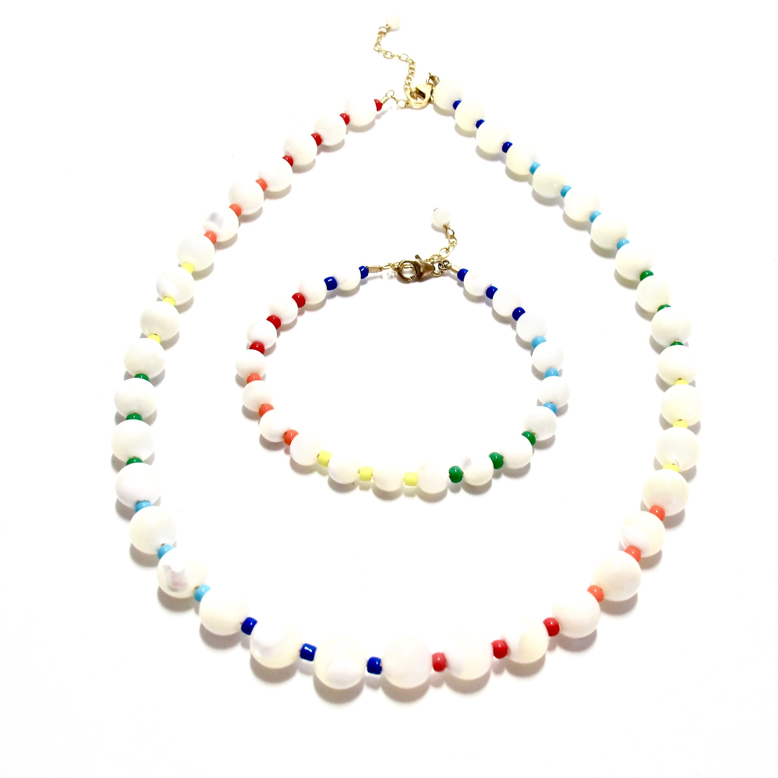 mother of pearl & colours bubblegum bracelet