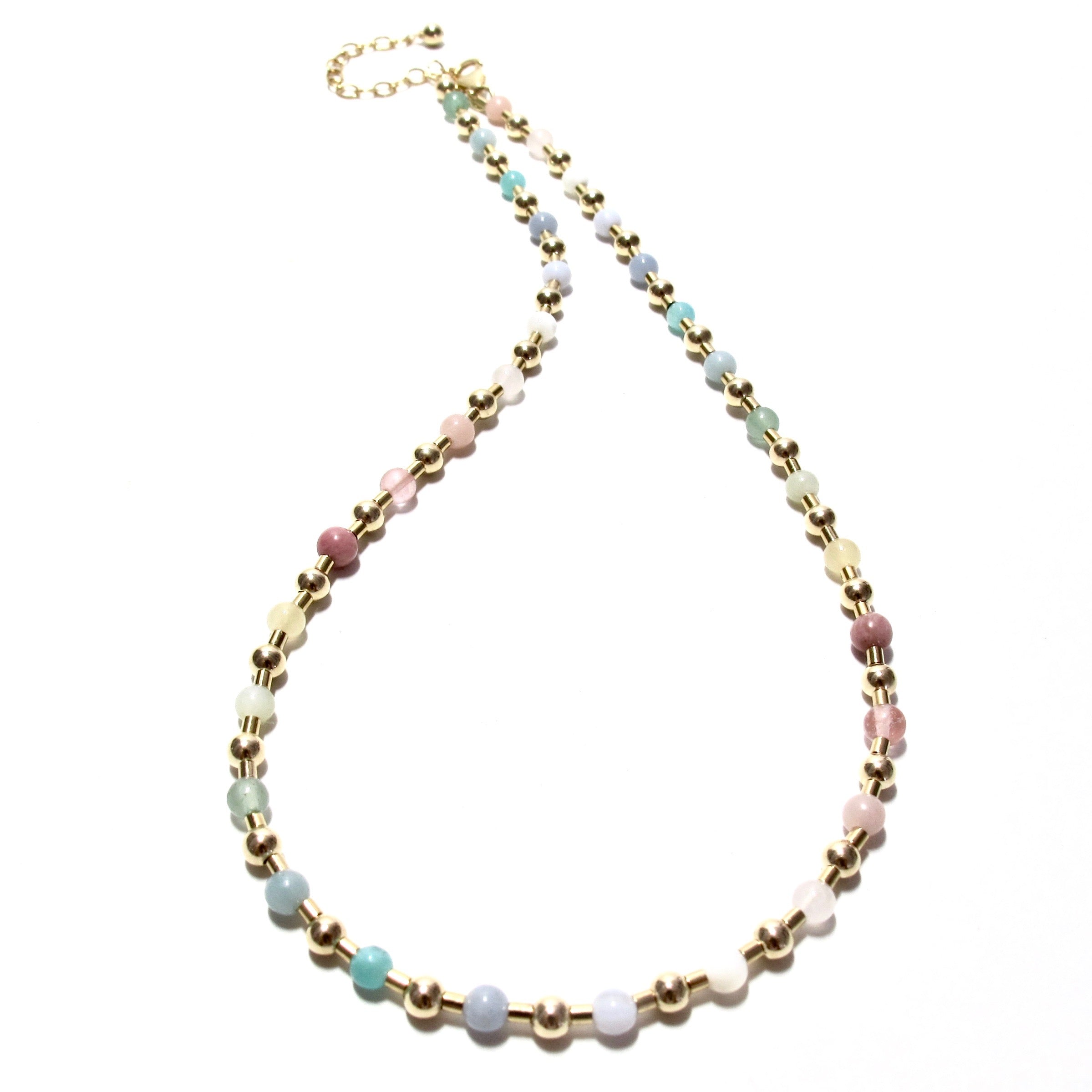 sorbet bead & tube necklace