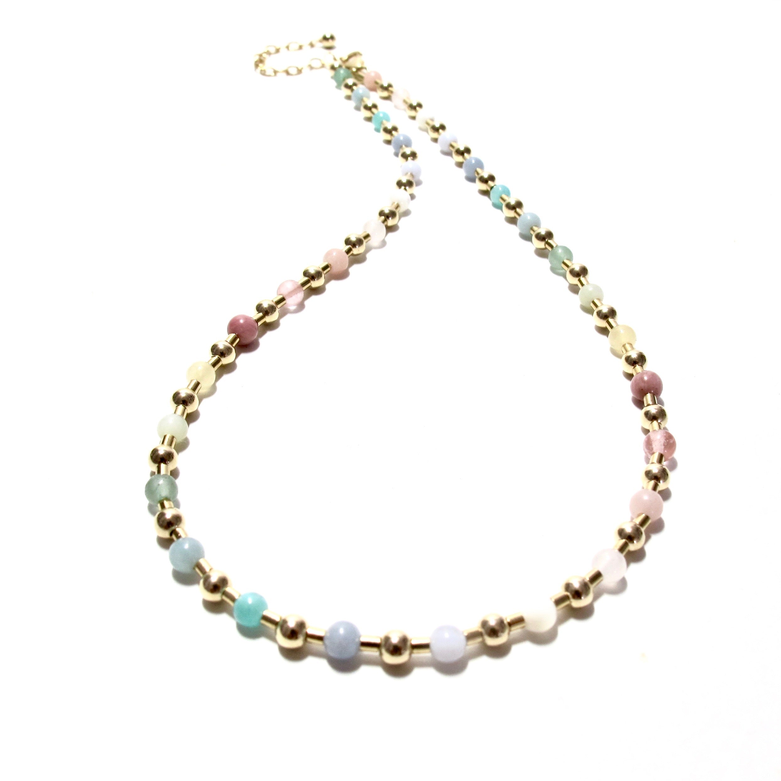 sorbet bead & tube necklace