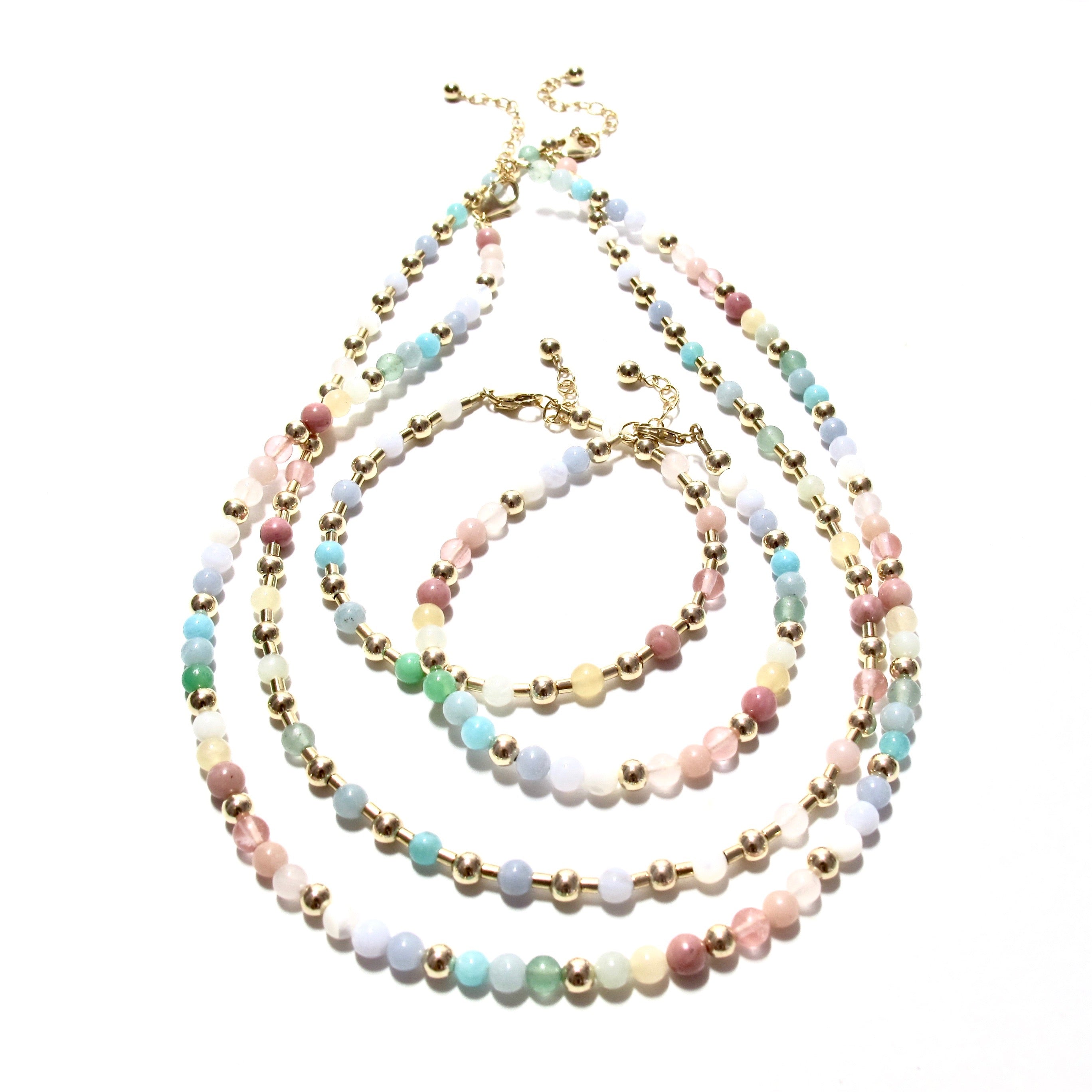 sorbet bead & tube necklace