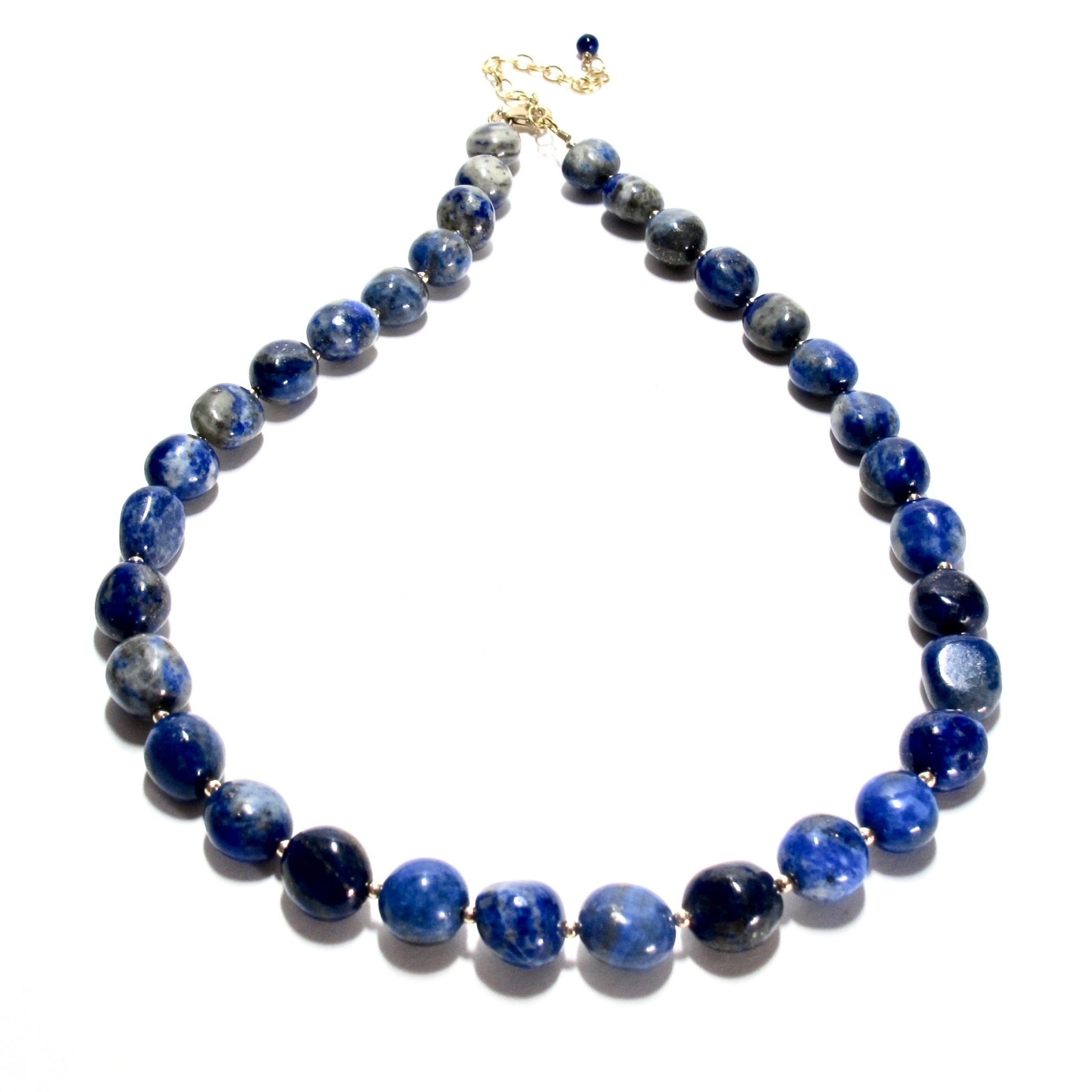Lapis Lazuli Pebble Beads Necklace