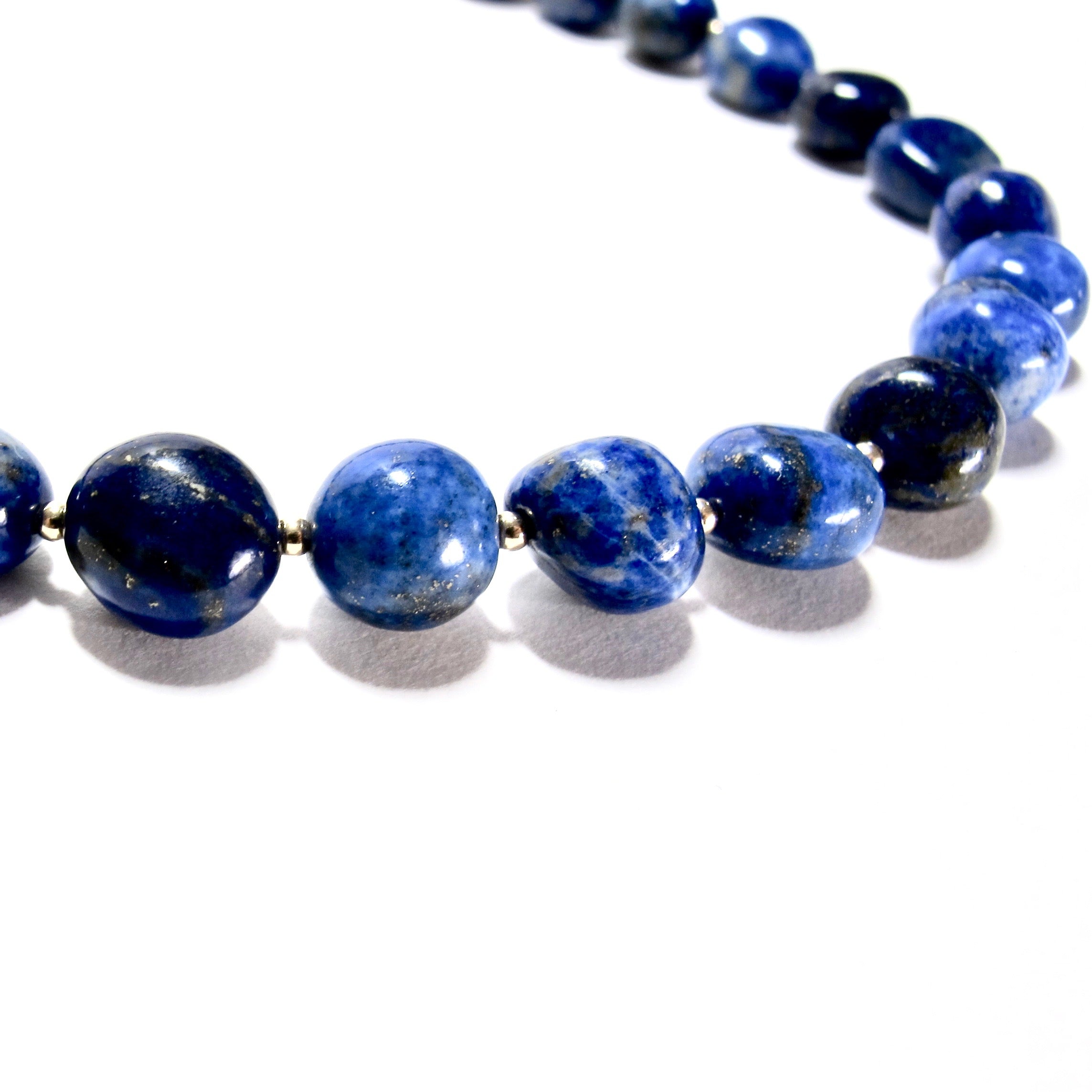 Lapis Lazuli Pebble Beads Necklace
