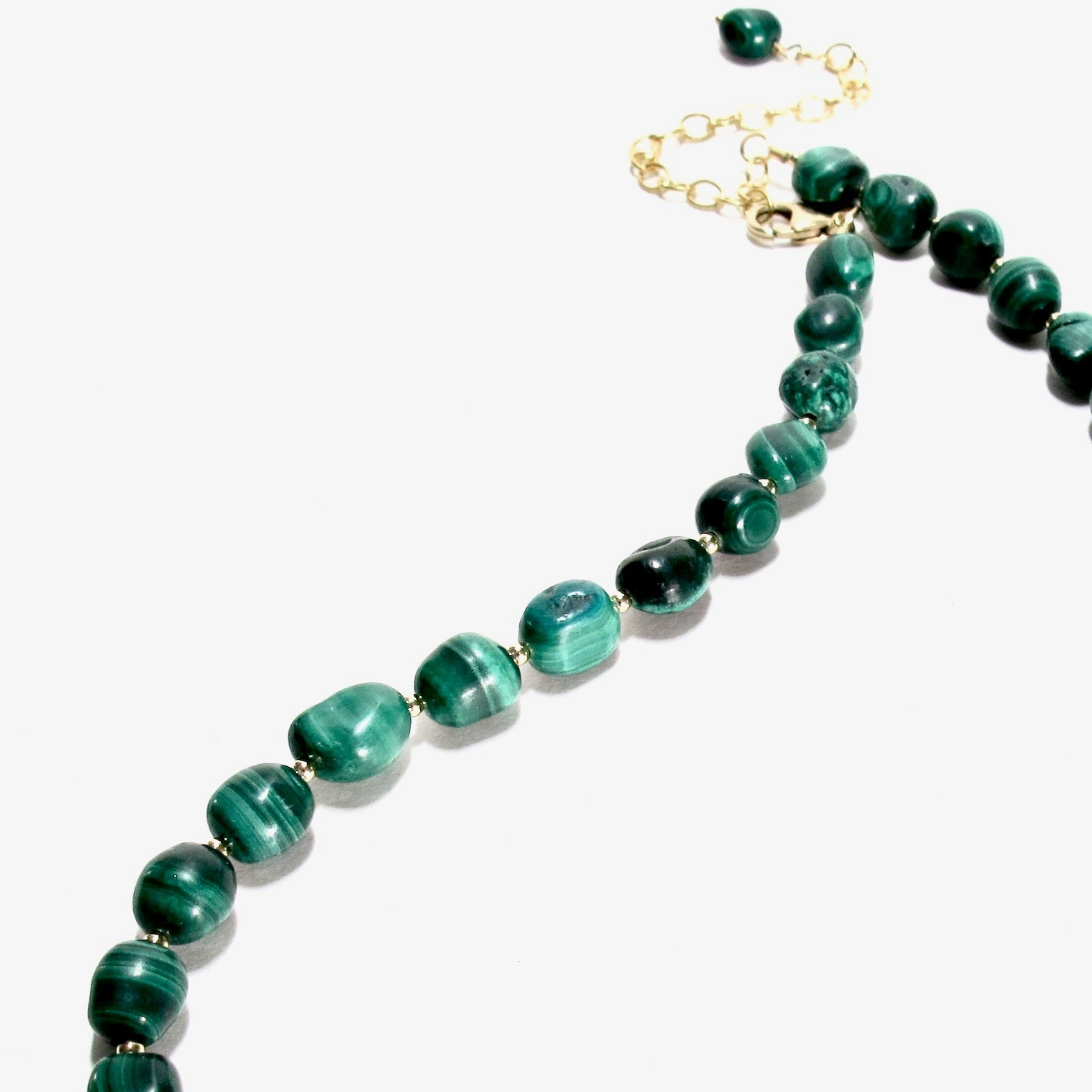 Malachite Pebble Bead Necklace